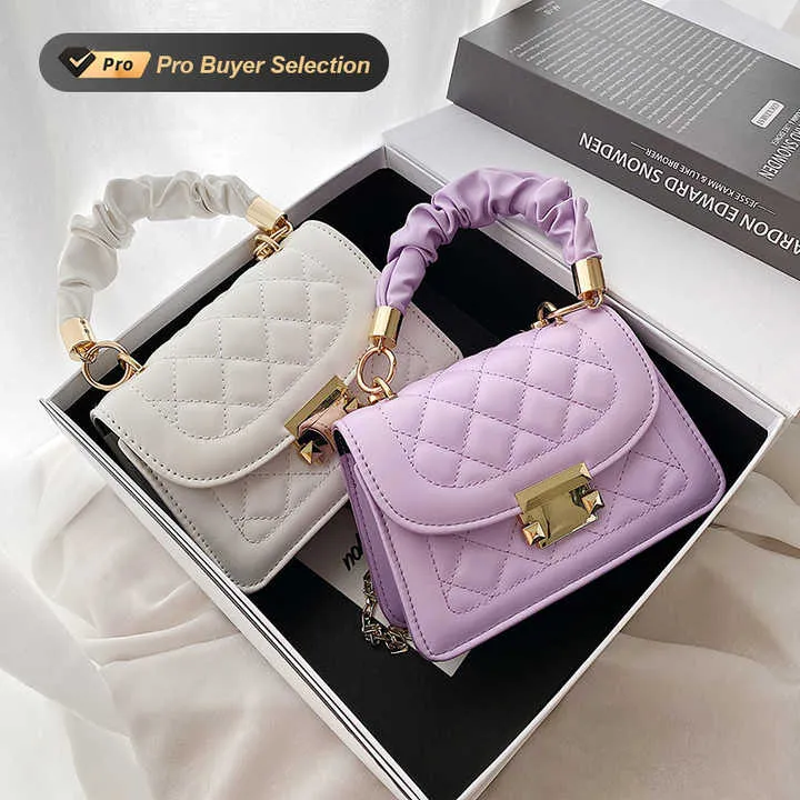 حقيبة كتف كورية مرصعة بالألماس - Korean diamond studded shoulder bag