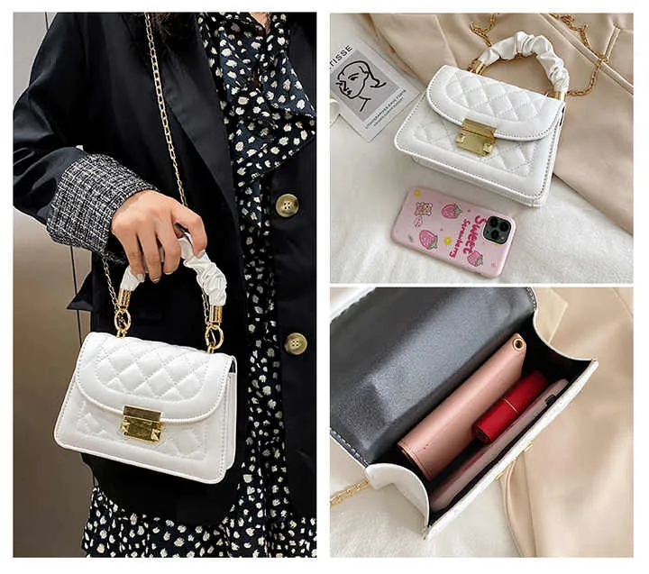 حقيبة كتف كورية مرصعة بالألماس - Korean diamond studded shoulder bag