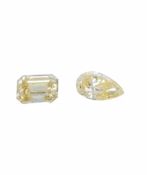 0.55 ct PEAR & EMERALD NATURAL FANCY YELLOW DIAMOND SET OF 2 ANL-S20-41