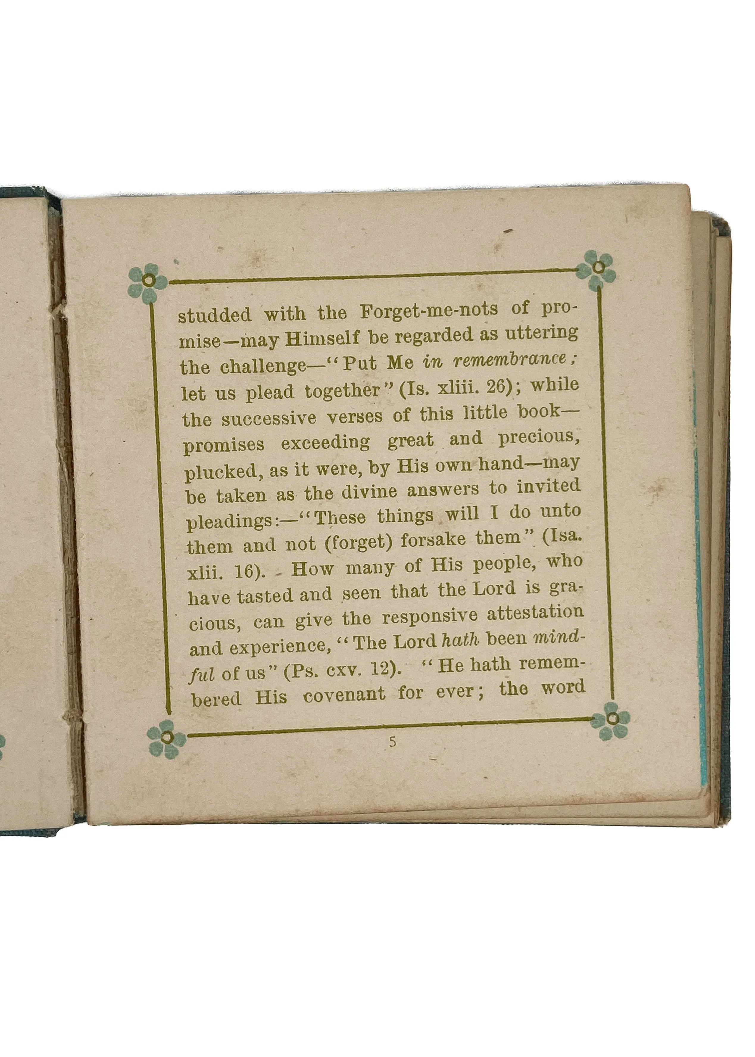 1885 J. R. MACDUFF. Bible Forget-Me-Nots. Daily Texts and Promises. Miniature Lithography.
