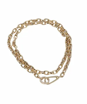 18kt yellow gold Italian chain with diamond hardware by Crivelli ASC5048