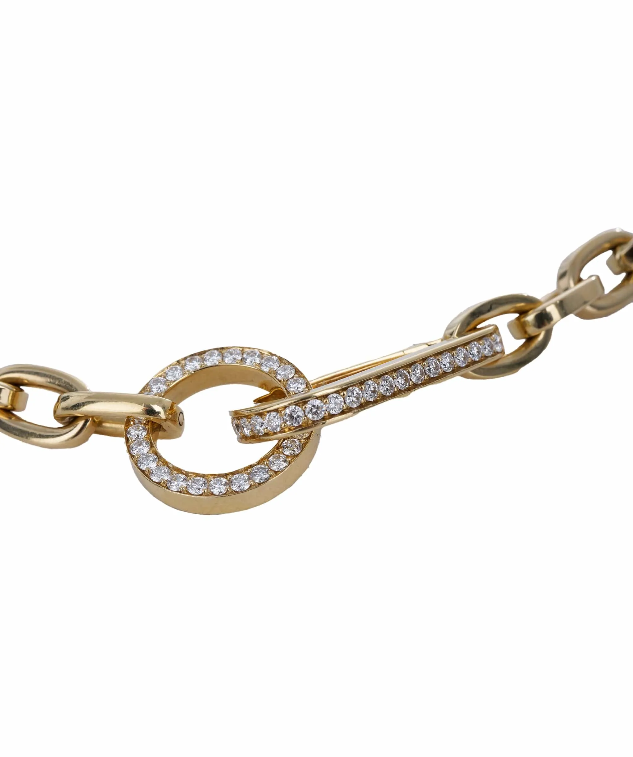 18kt yellow gold Italian chain with diamond hardware by Crivelli ASC5048