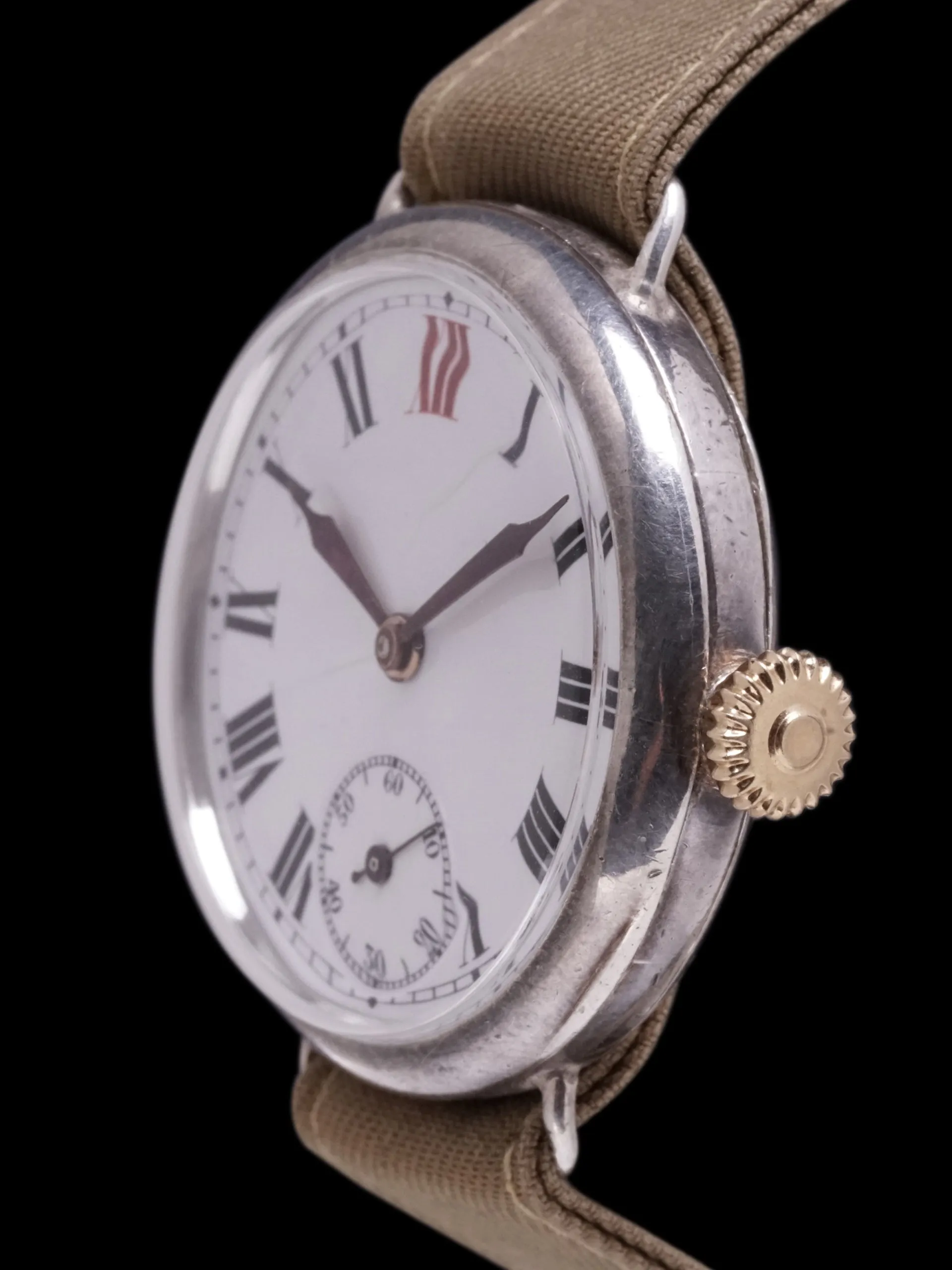 1918 Rolex Sterling Silver Officer Trench Watch