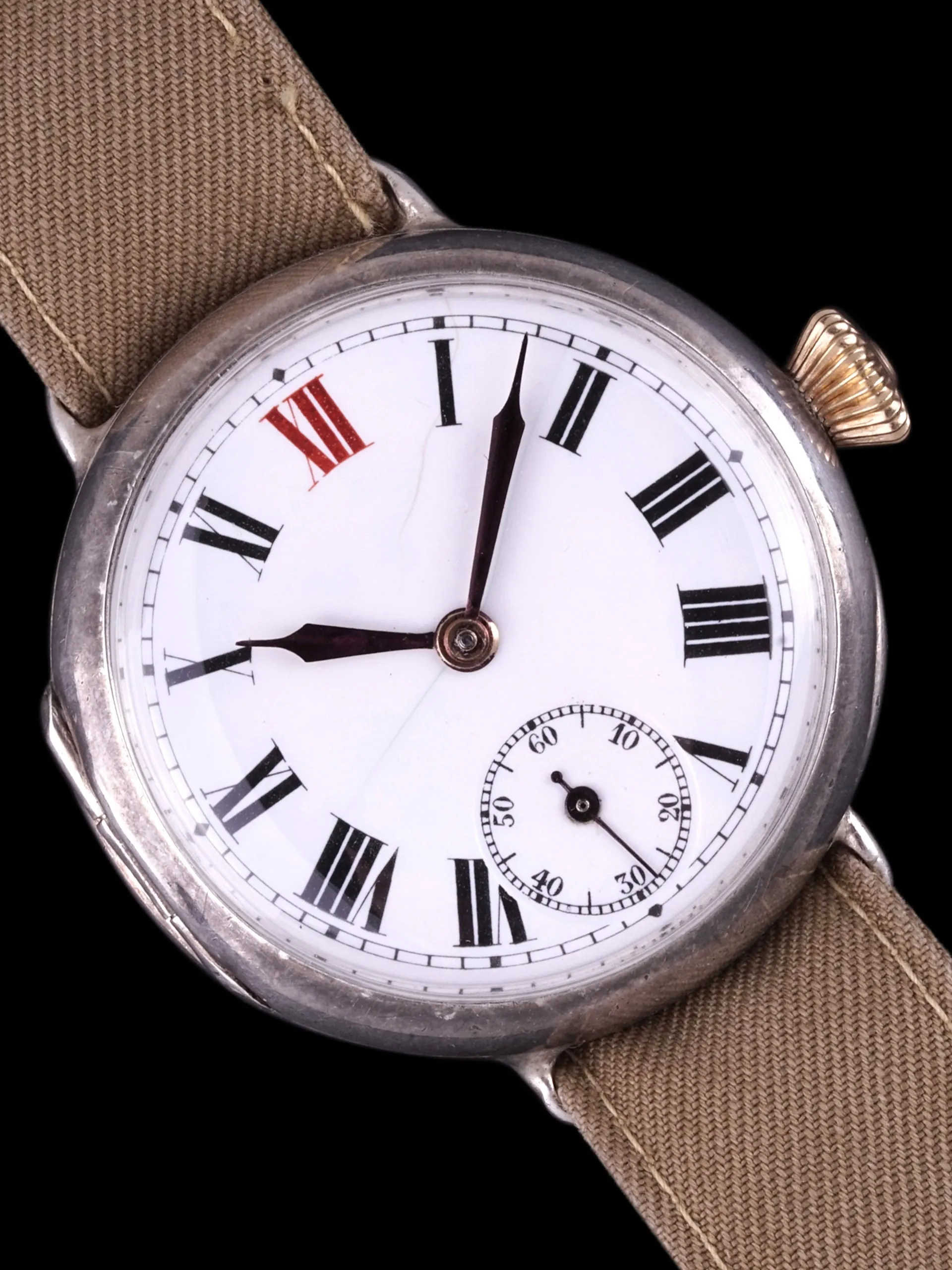 1918 Rolex Sterling Silver Officer Trench Watch