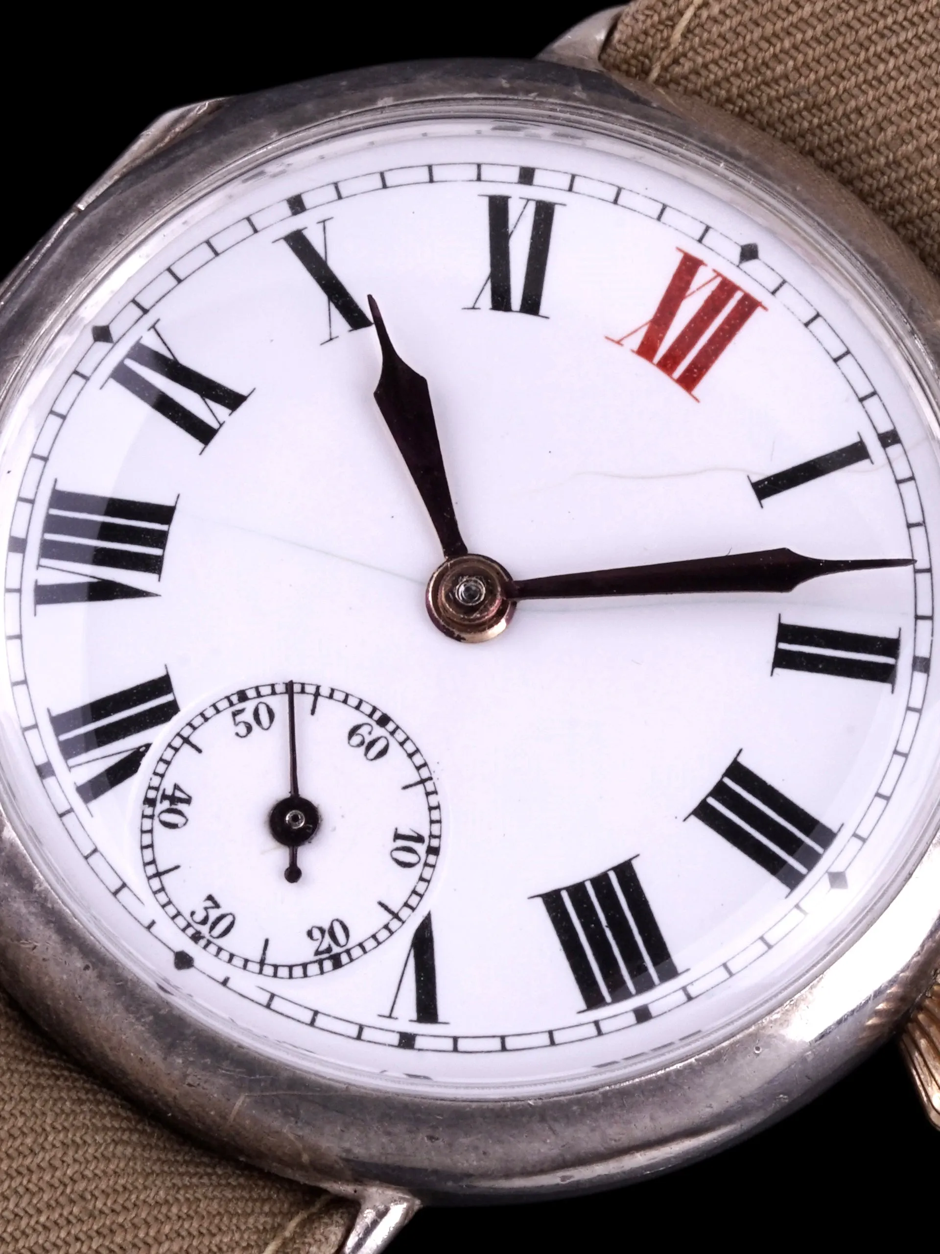 1918 Rolex Sterling Silver Officer Trench Watch