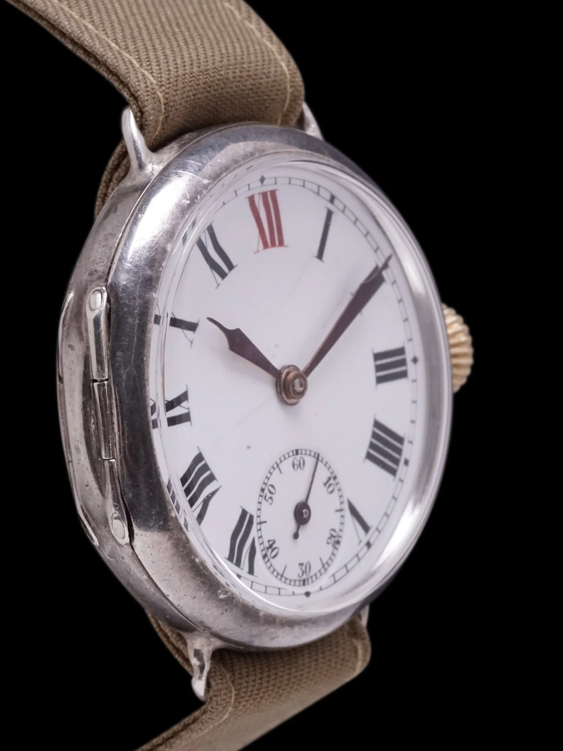 1918 Rolex Sterling Silver Officer Trench Watch