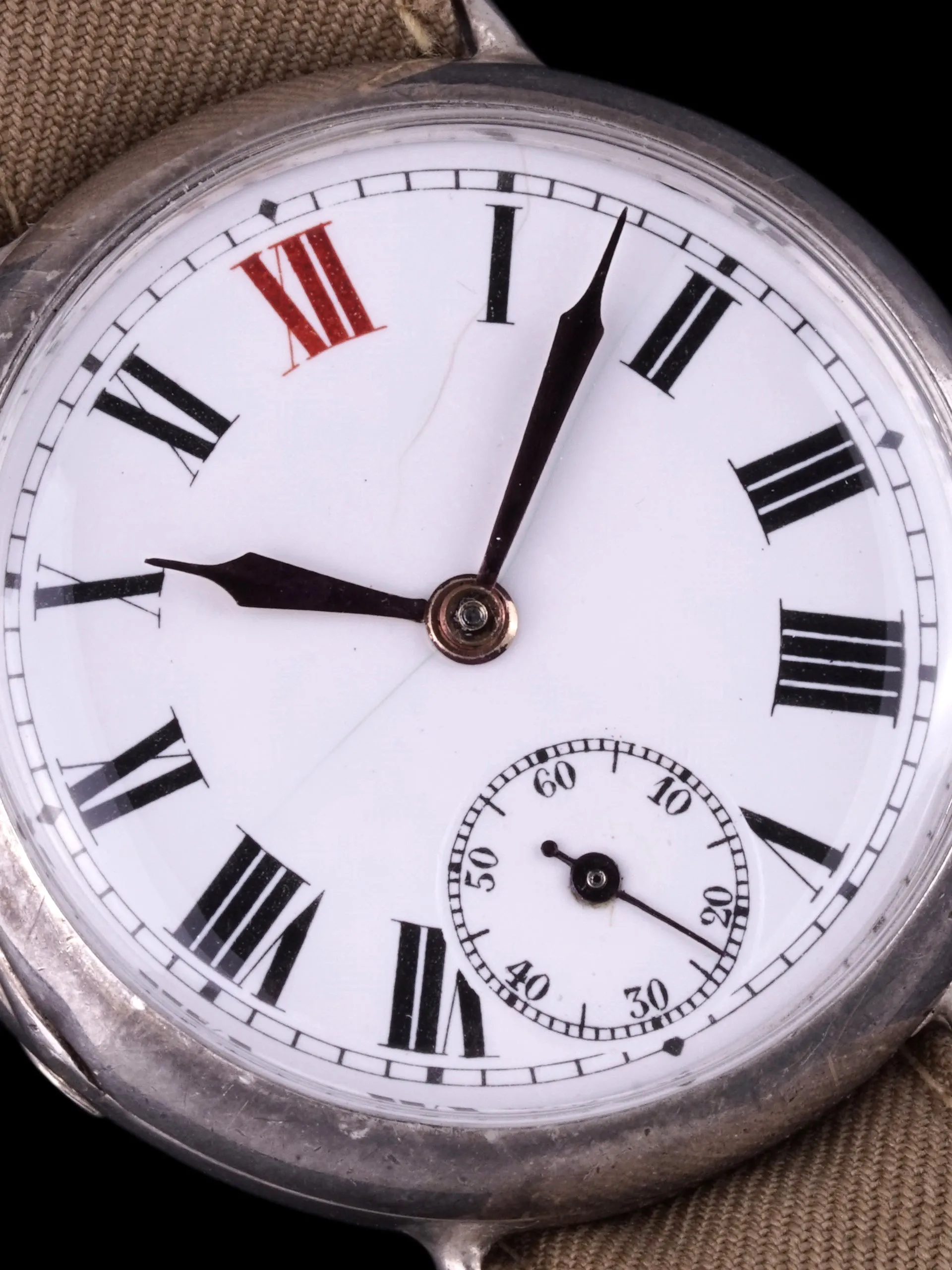 1918 Rolex Sterling Silver Officer Trench Watch