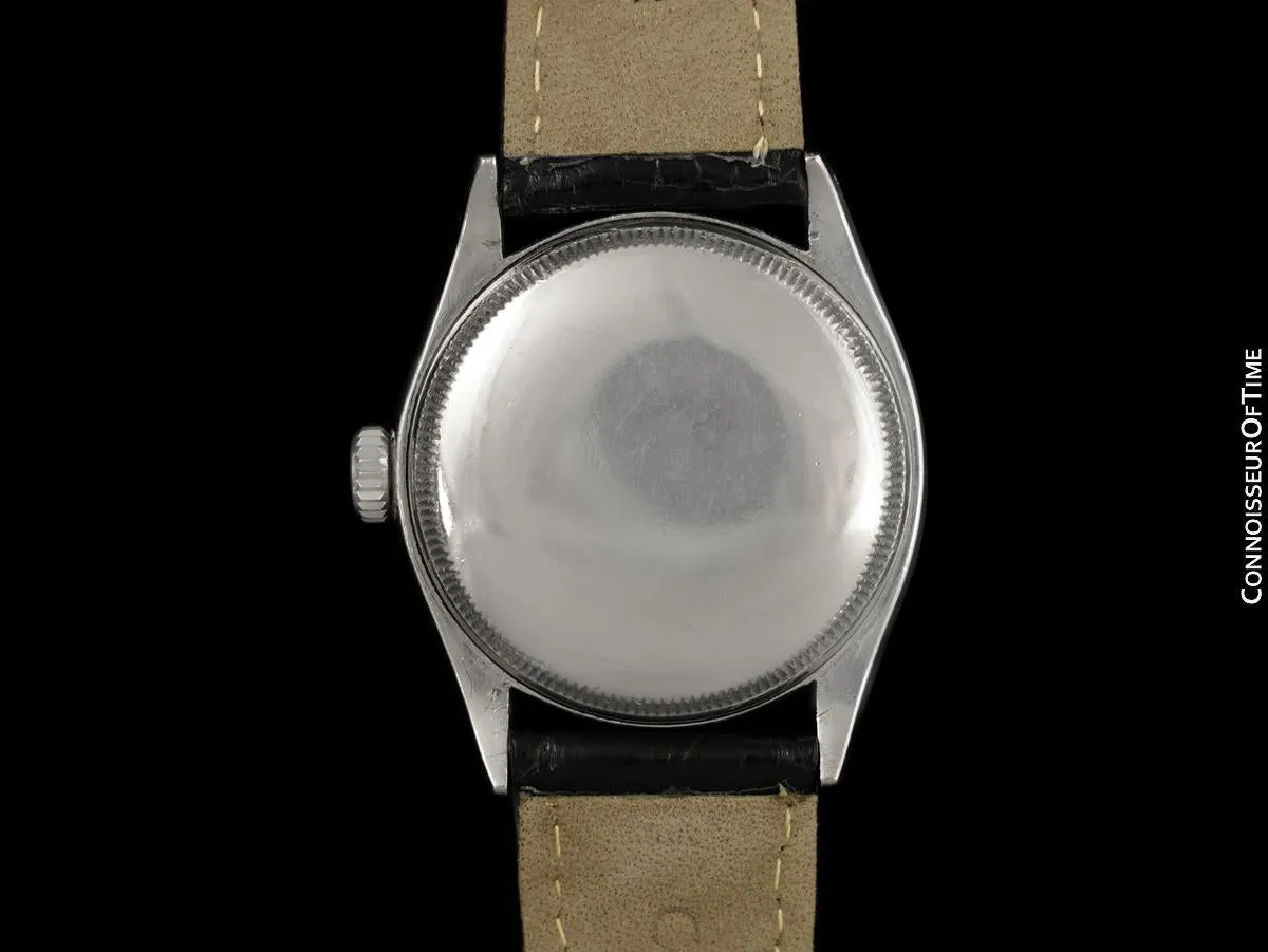 1952 Rolex Oyster Perpetual Ovettone Vintage Mens Oyster Perpetual Ref. 6103 Watch - Stainless Steel
