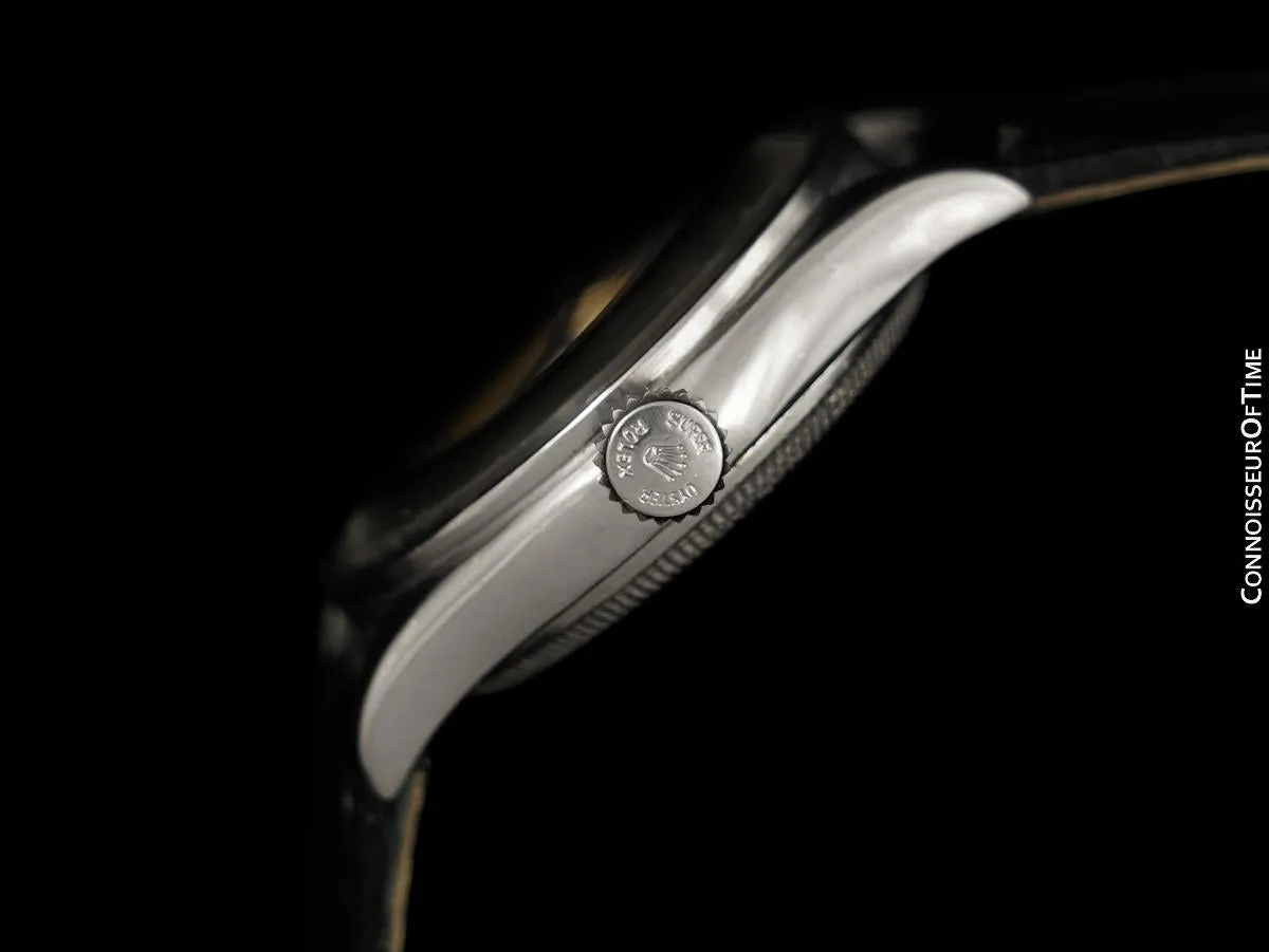 1952 Rolex Oyster Perpetual Ovettone Vintage Mens Oyster Perpetual Ref. 6103 Watch - Stainless Steel