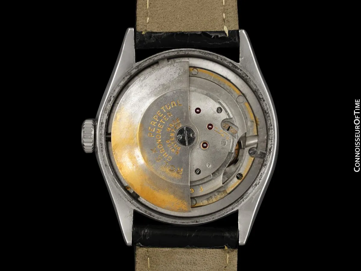 1952 Rolex Oyster Perpetual Ovettone Vintage Mens Oyster Perpetual Ref. 6103 Watch - Stainless Steel