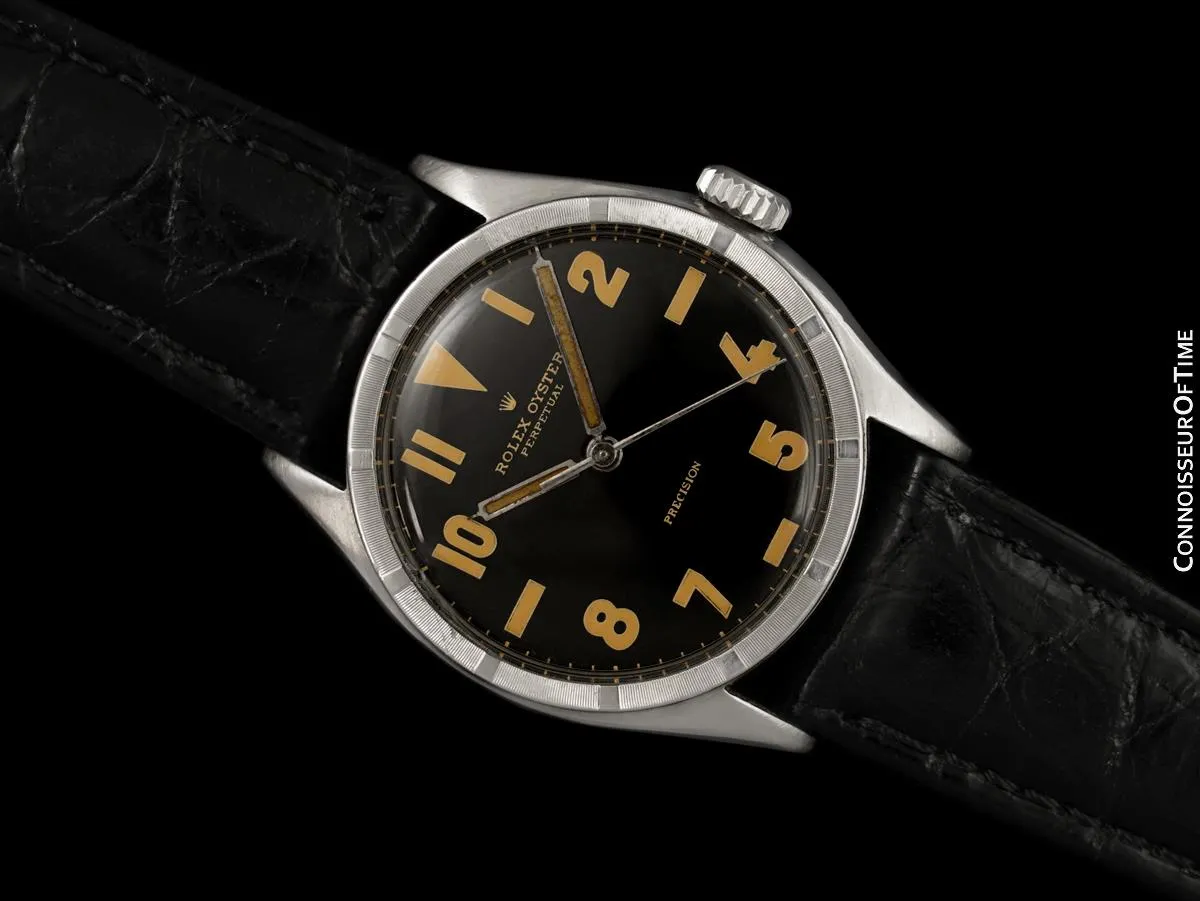 1952 Rolex Oyster Perpetual Ovettone Vintage Mens Oyster Perpetual Ref. 6103 Watch - Stainless Steel