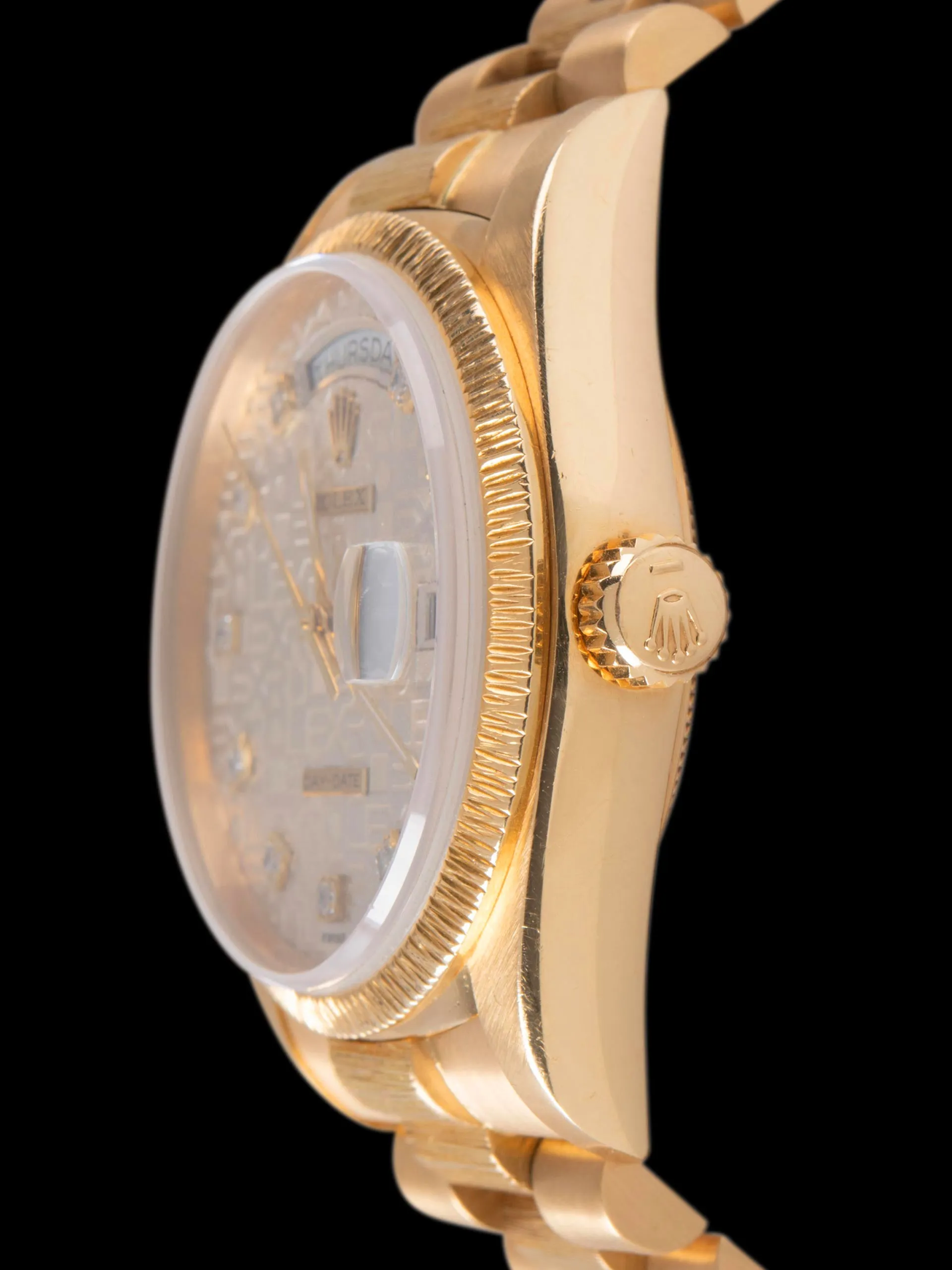 1987 Rolex Day-Date 18K YG (Ref. 18078) Silver "Jubilee" Diamond Dial