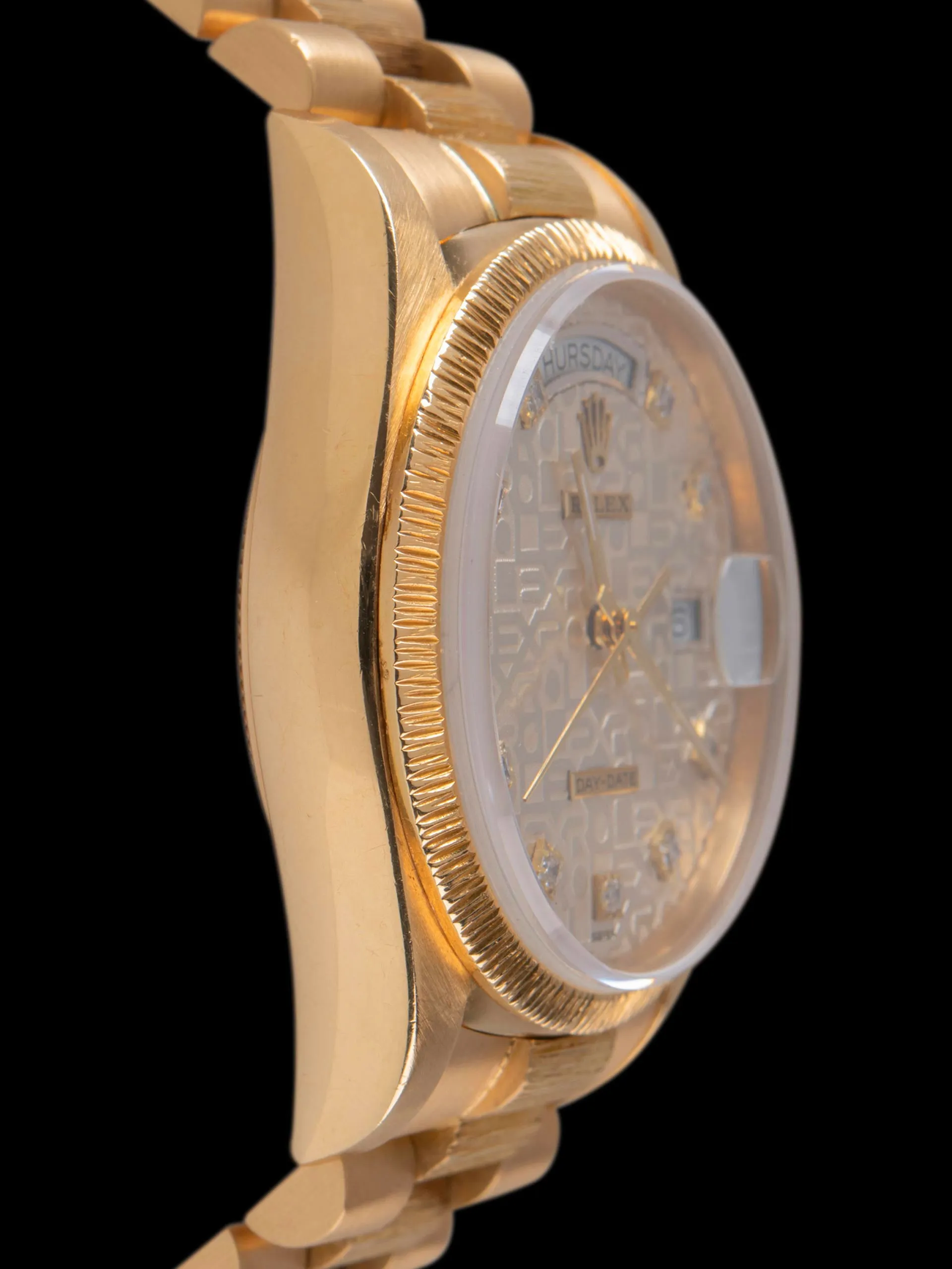 1987 Rolex Day-Date 18K YG (Ref. 18078) Silver "Jubilee" Diamond Dial