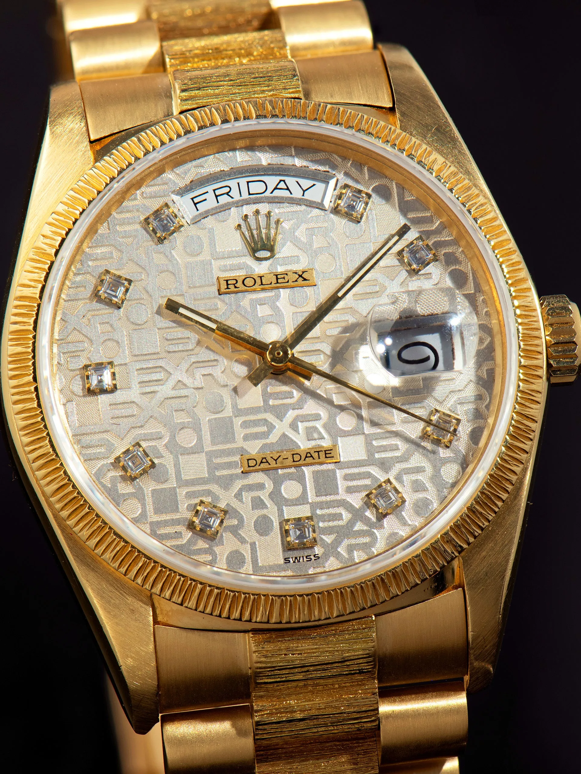 1987 Rolex Day-Date 18K YG (Ref. 18078) Silver "Jubilee" Diamond Dial