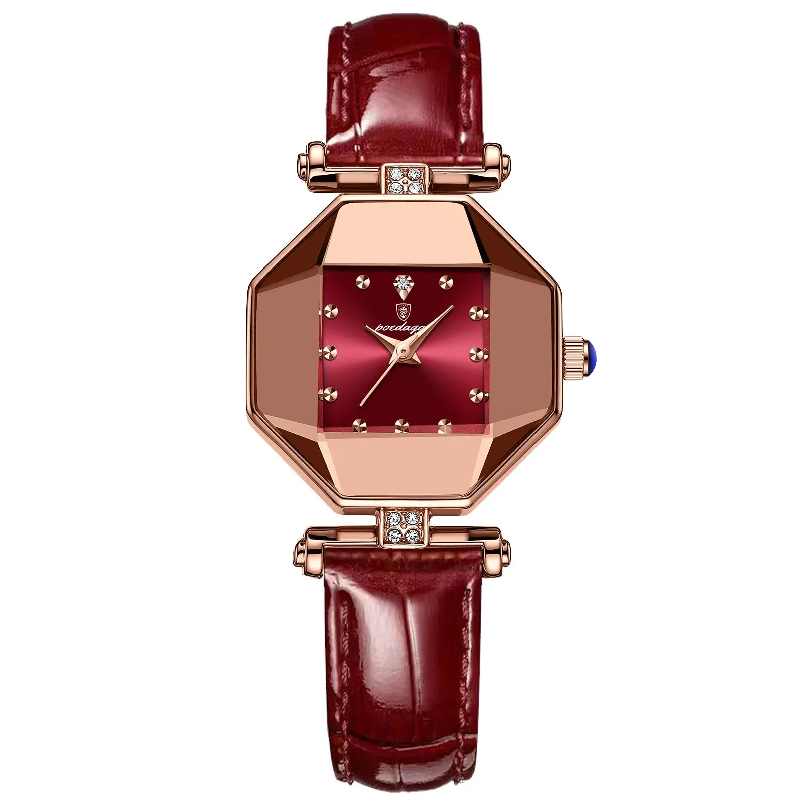 2022 Luxury Quartz Watch Girl's Elegant Fashion Red Dial Waterproof Ladies Leather Watches Women High Quality Zegarek Damski Hot