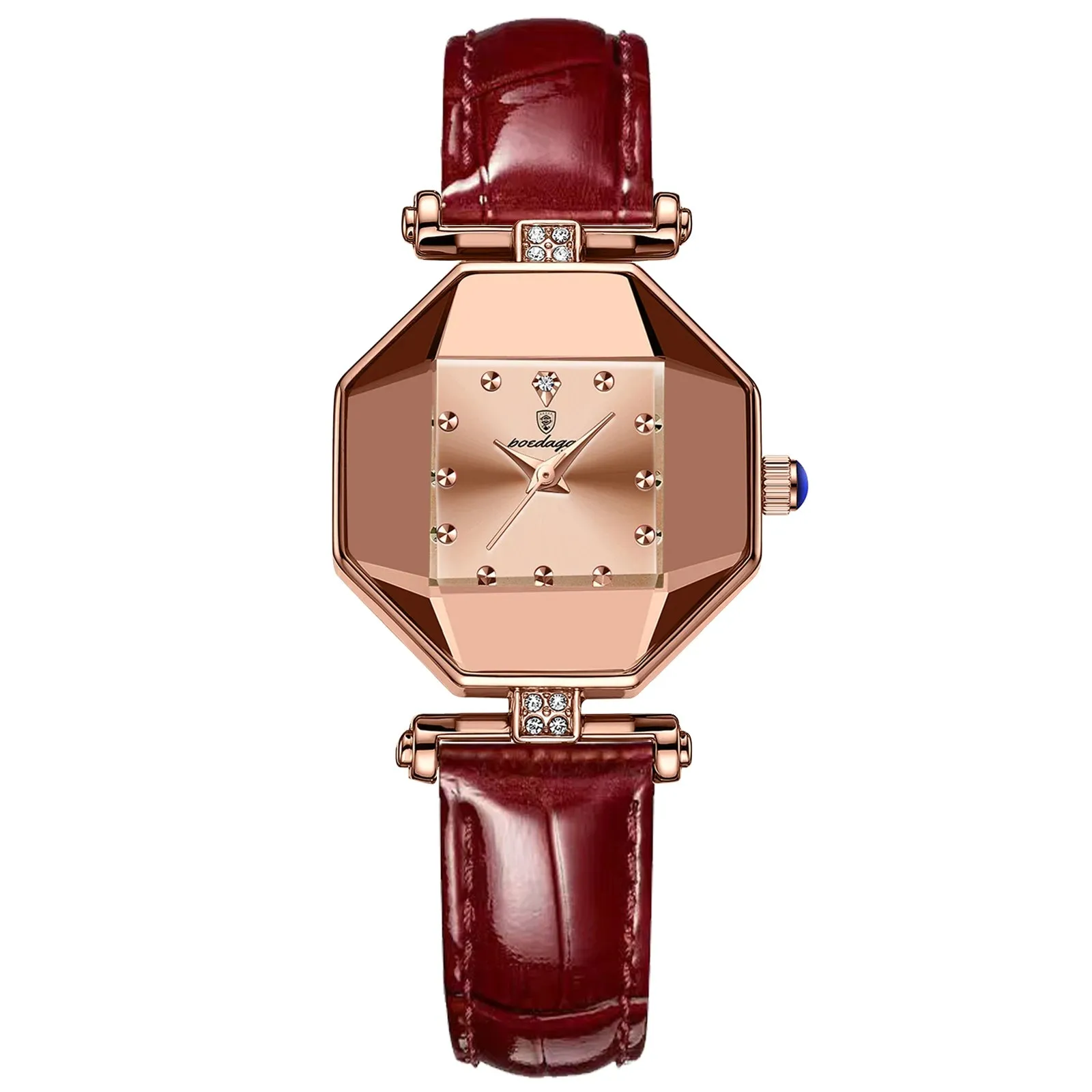2022 Luxury Quartz Watch Girl's Elegant Fashion Red Dial Waterproof Ladies Leather Watches Women High Quality Zegarek Damski Hot