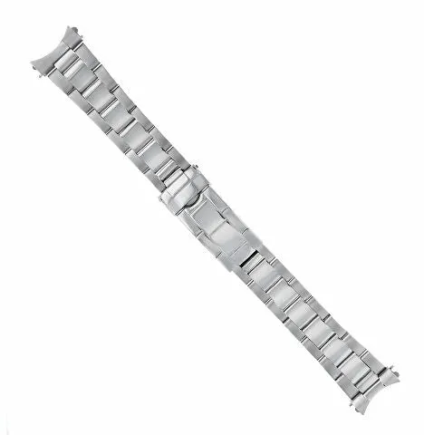 20MM OYSTER WATCH BAND BRACELET FOR ROLEX EXPLORER SHINY CENTER FLIP LOCK STEEL