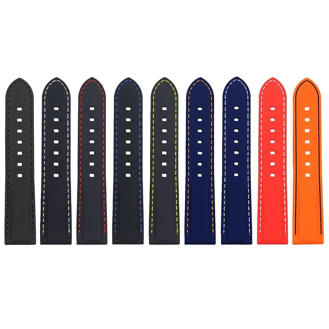 22mm Rubber Smart Watch Strap w/ Stitching