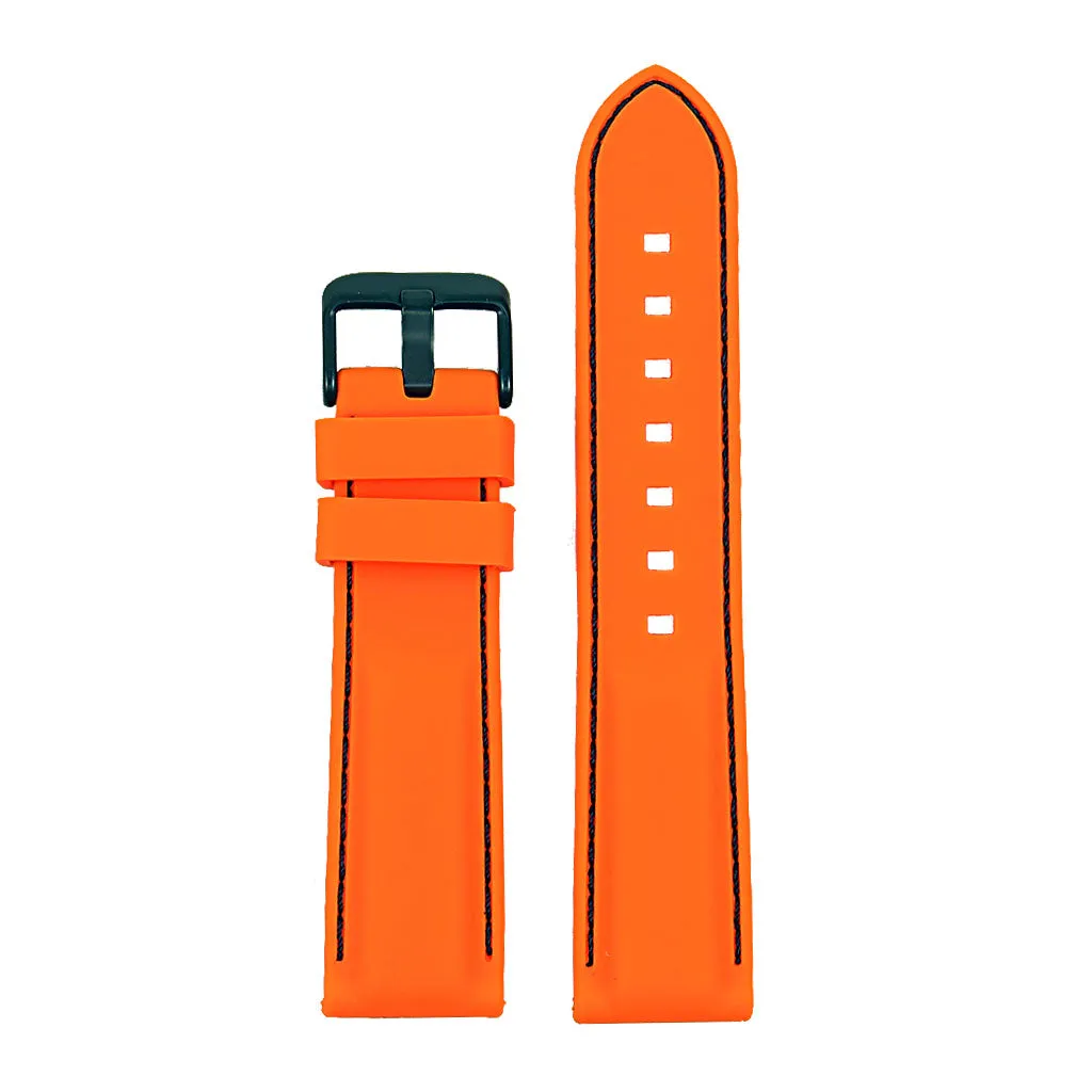 22mm Rubber Smart Watch Strap w/ Stitching