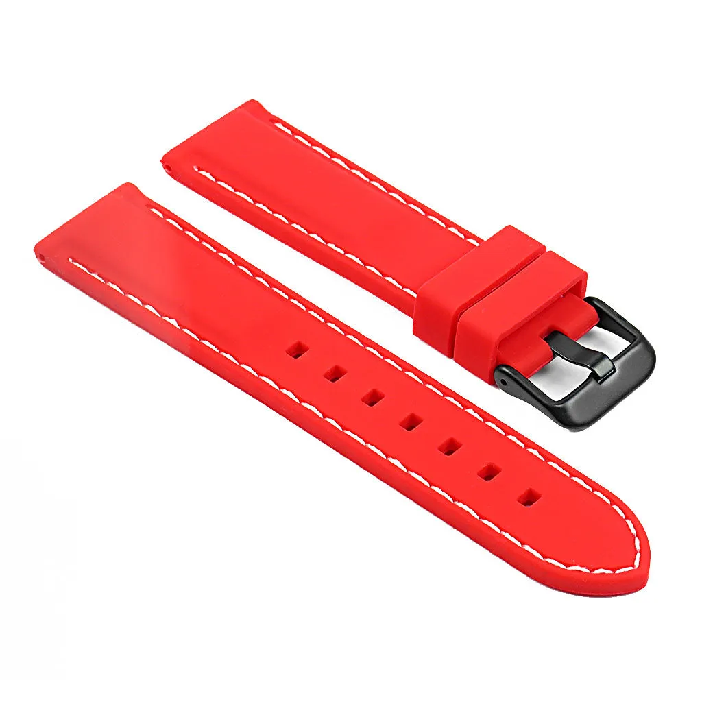 22mm Rubber Smart Watch Strap w/ Stitching