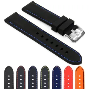 22mm Rubber Smart Watch Strap w/ Stitching