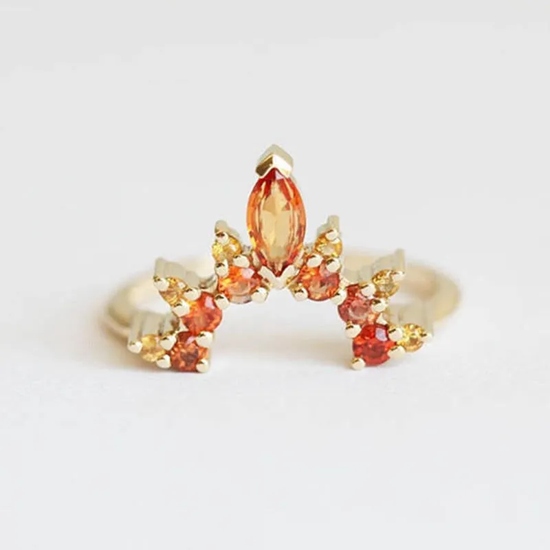 3 Pcs/set Stylish Women Stackable Rings Ruby Crystal Flower Charm Bohemian Ring Sets for Women