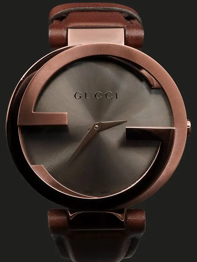 37MM Steel Quartz Interlocking G Unisex Leather Band Watch YA133309