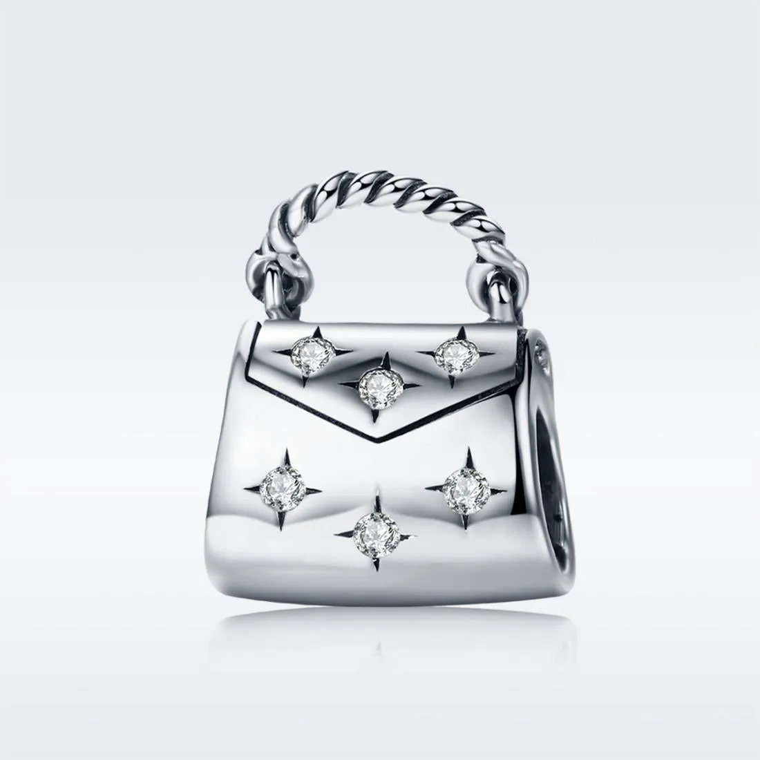 925 Sterling Silver Diamond Studded Beads Bracelet