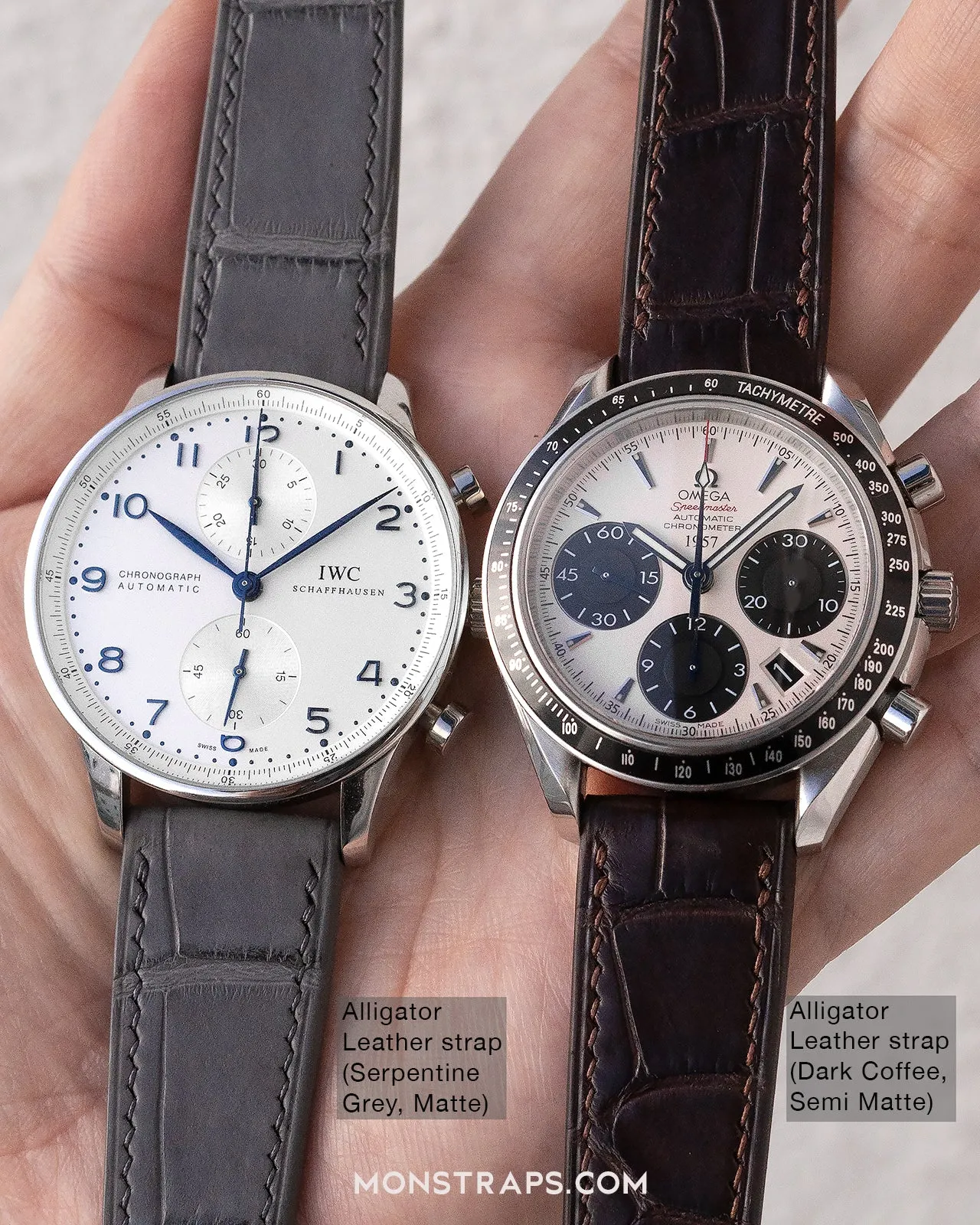 Alligator Leather Strap (Dark Coffee, Matte)