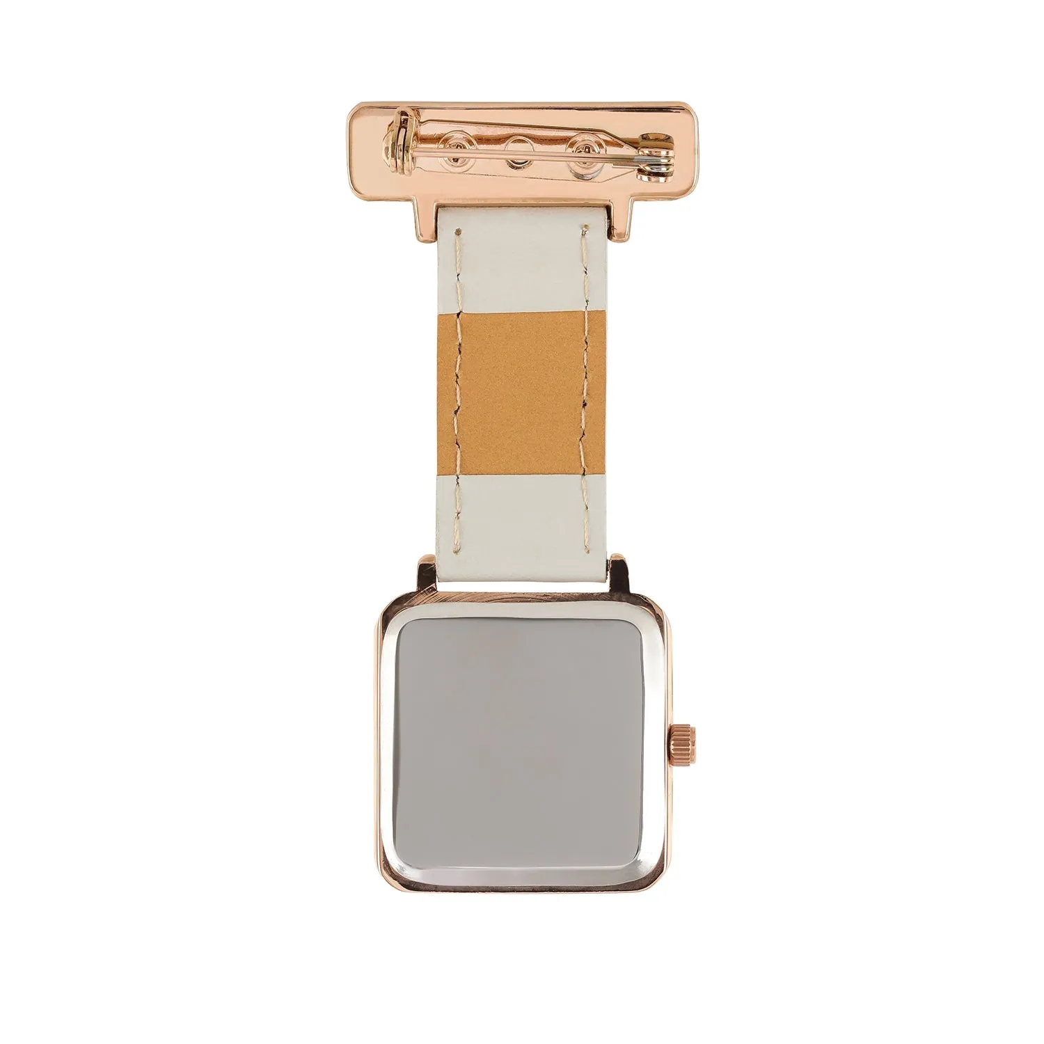 Annie Apple Nurses Fob Watch - Eunoia - Rose Gold/Grey - Leather - 28mm