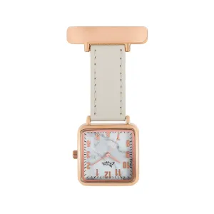 Annie Apple Nurses Fob Watch - Eunoia - Rose Gold/Grey - Leather - 28mm