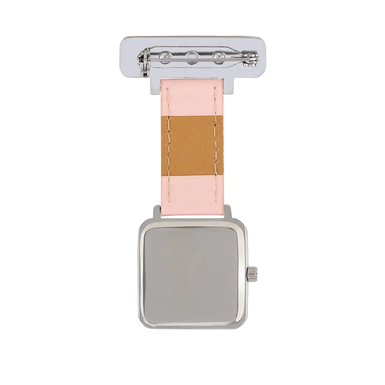 Annie Apple Nurses Fob Watch - Eunoia - Rose Gold/Silver/Pink - Leather - 28mm