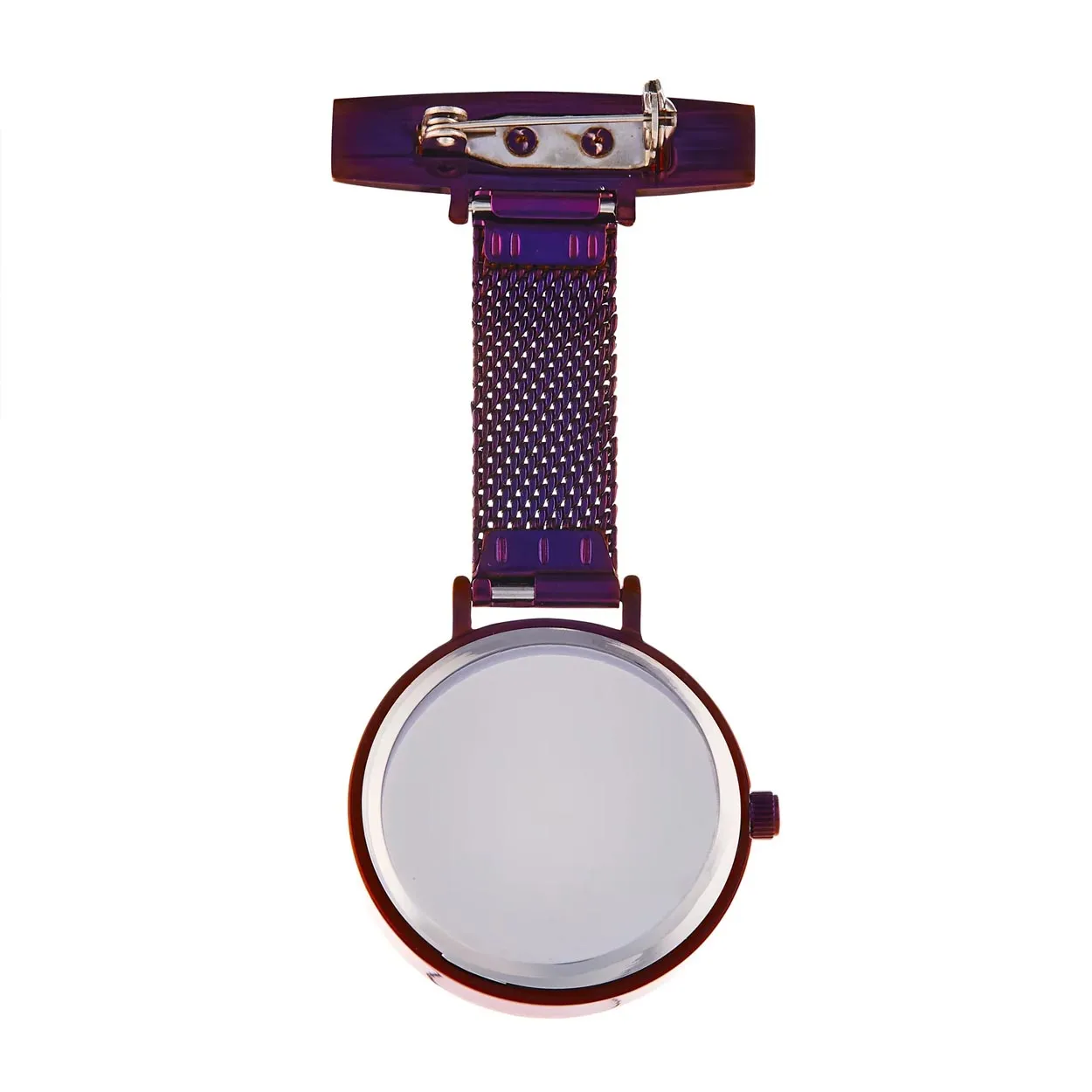 Annie Apple Nurses Fob Watch - Meraki - Silver/Purple - Mesh - 35mm