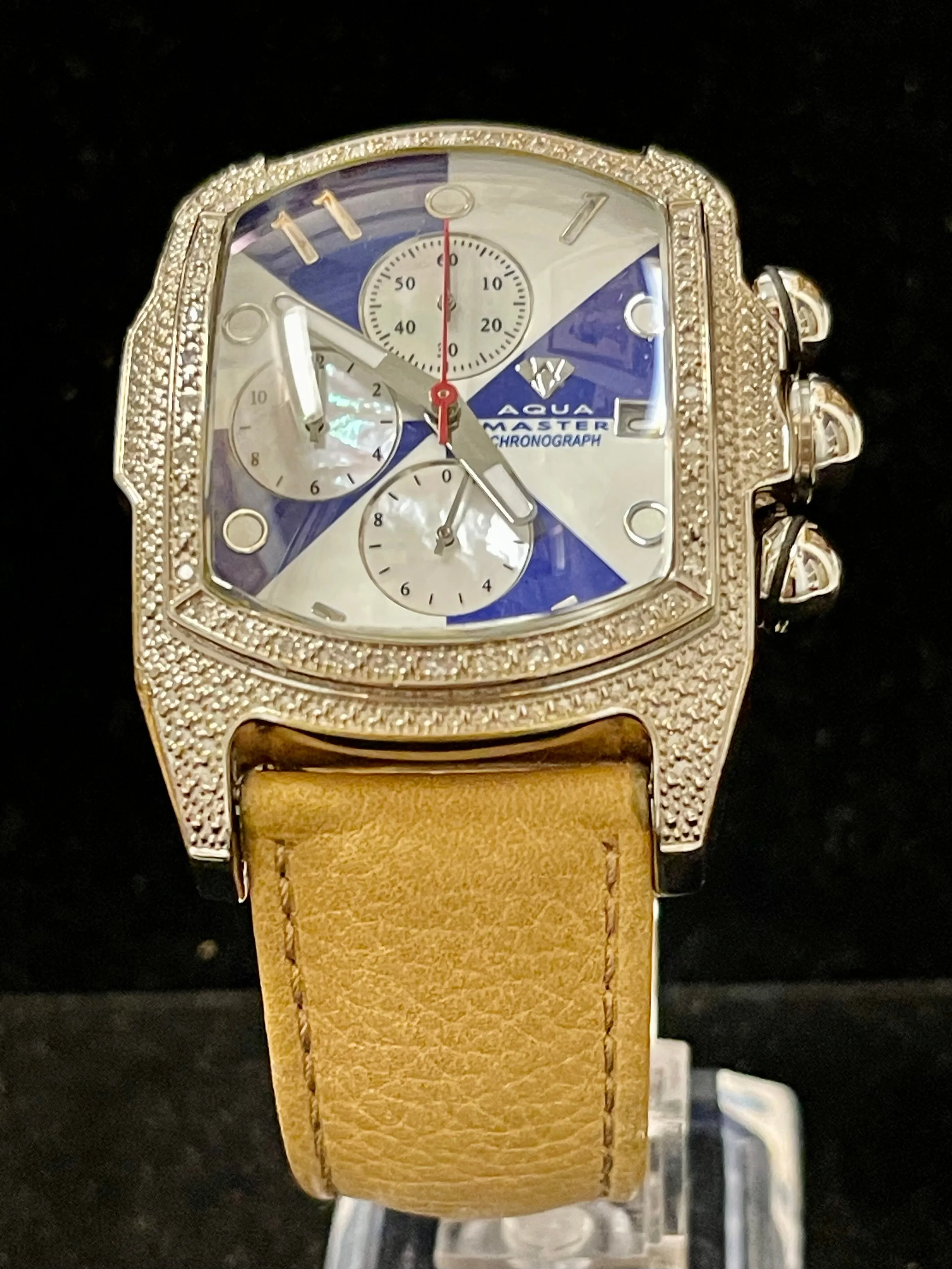 AQUA MASTER Chronograph w/ Diamonds and Date Feature Men's Watch - $7K APR w/COA