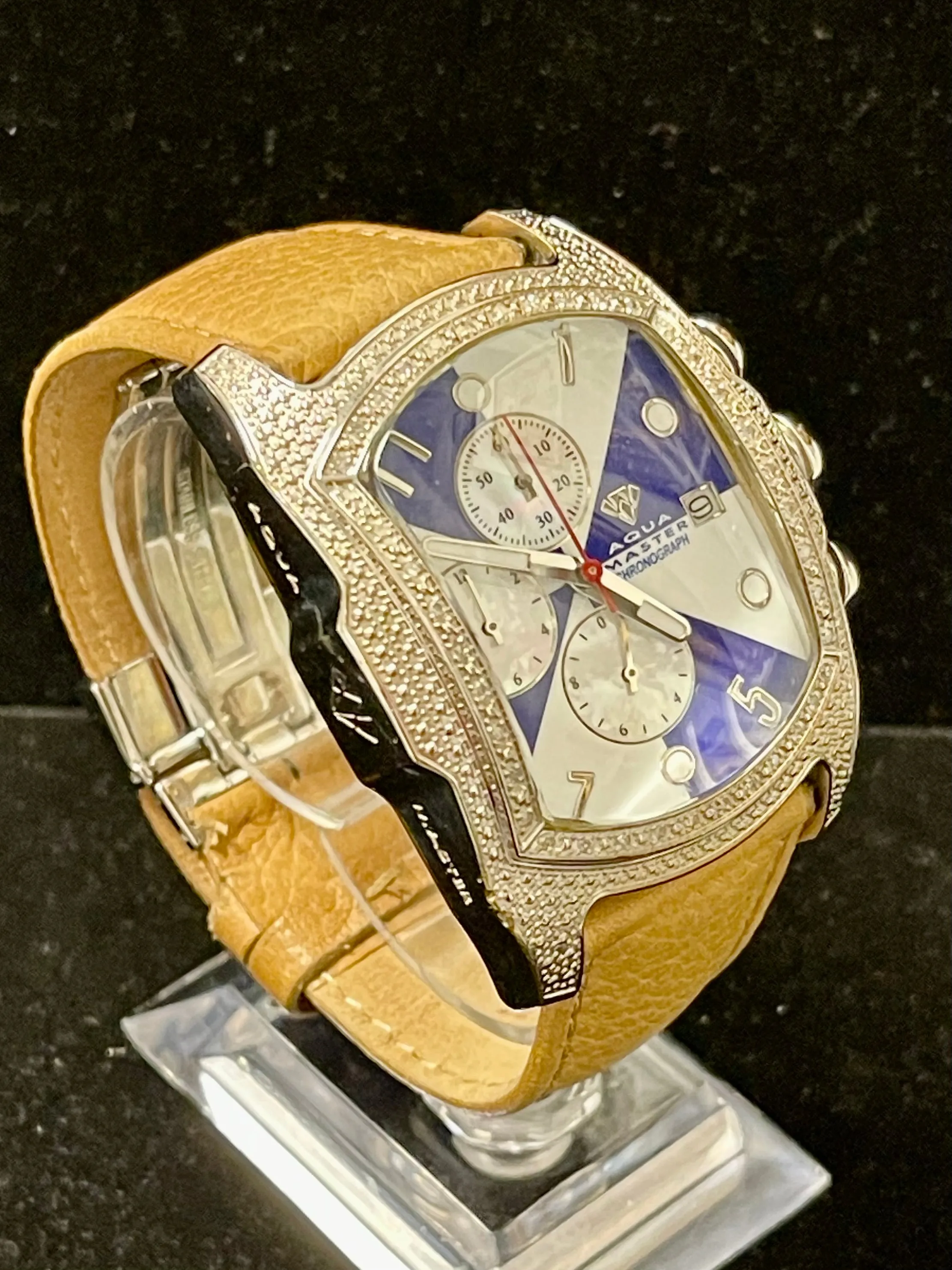 AQUA MASTER Chronograph w/ Diamonds and Date Feature Men's Watch - $7K APR w/COA