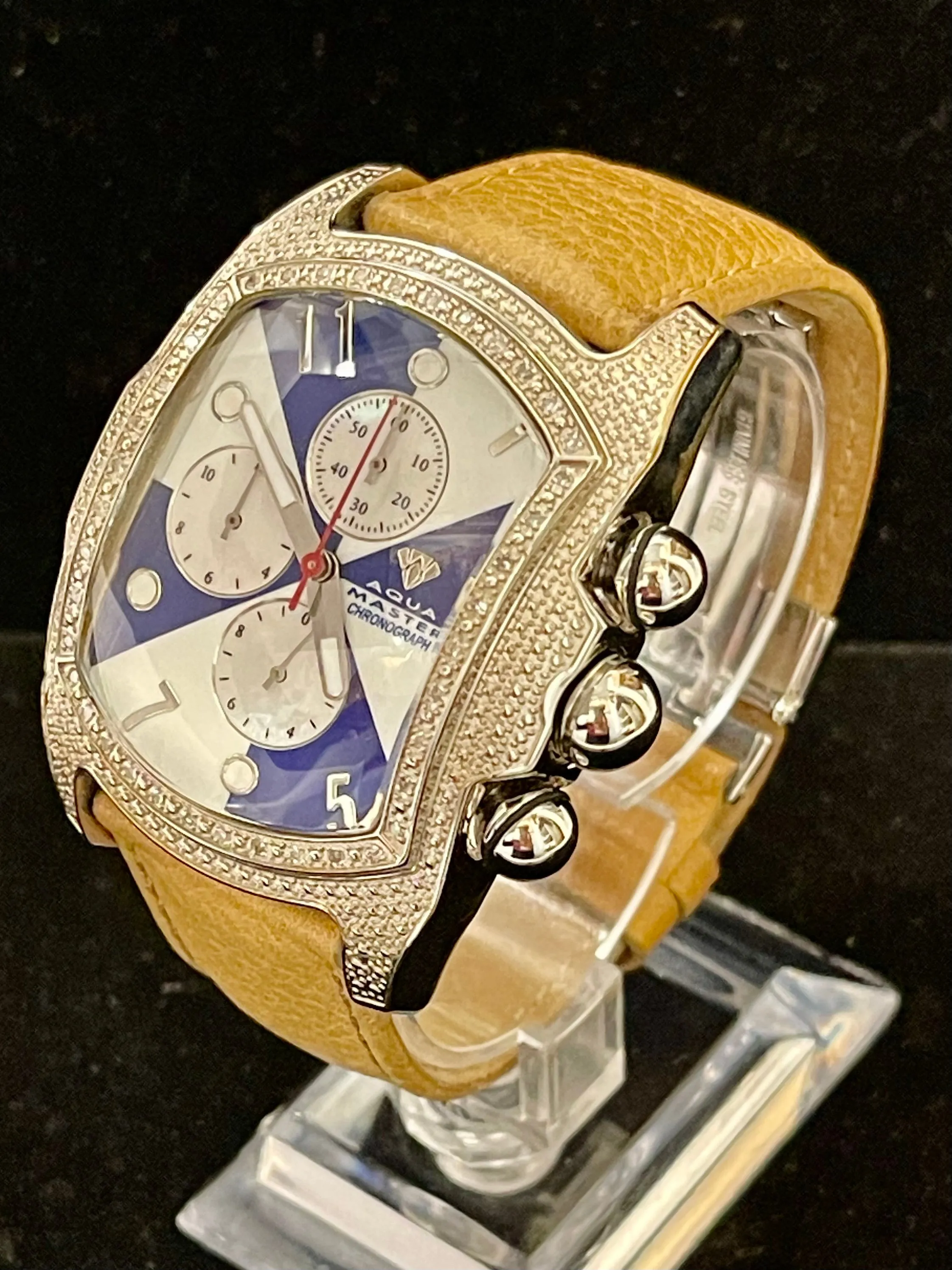 AQUA MASTER Chronograph w/ Diamonds and Date Feature Men's Watch - $7K APR w/COA