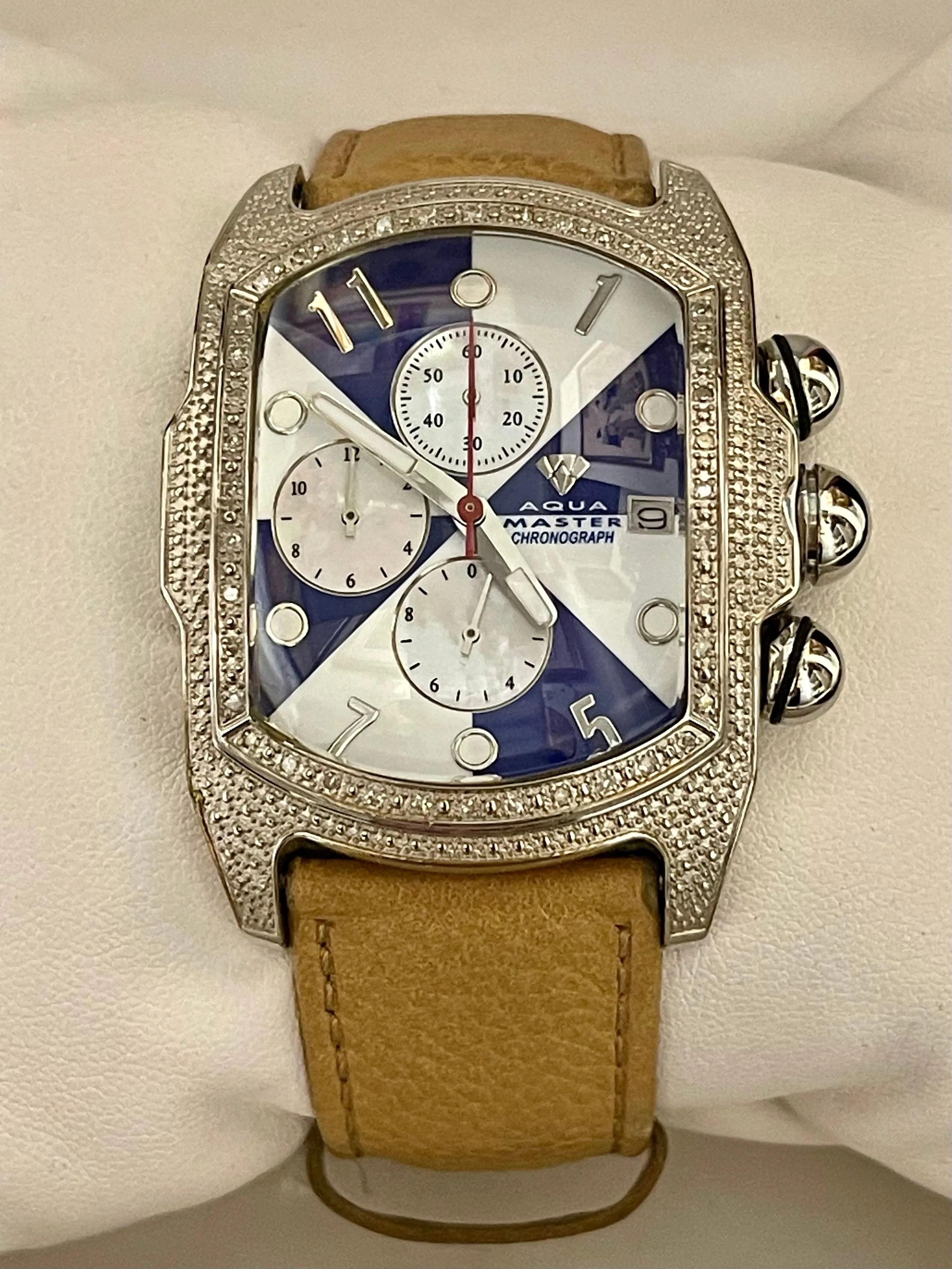 AQUA MASTER Chronograph w/ Diamonds and Date Feature Men's Watch - $7K APR w/COA