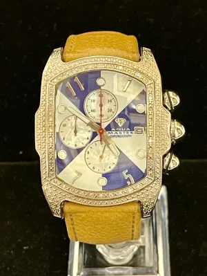 AQUA MASTER Chronograph w/ Diamonds and Date Feature Men's Watch - $7K APR w/COA