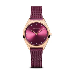 Bering Classic Purple & Rose Gold Mesh Ladies Watch