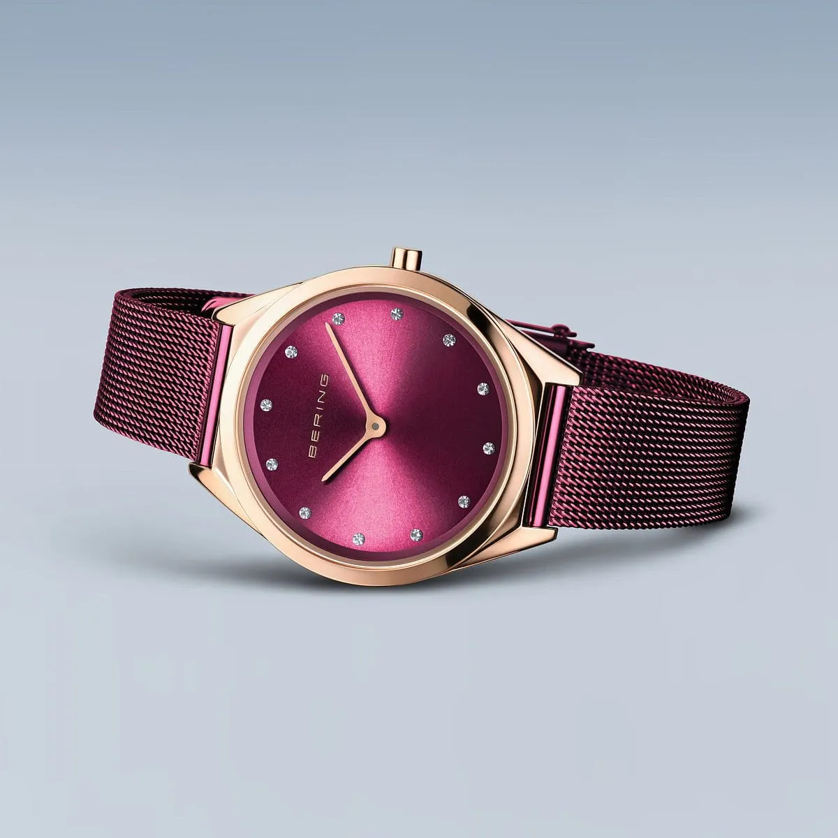 Bering Classic Purple & Rose Gold Mesh Ladies Watch