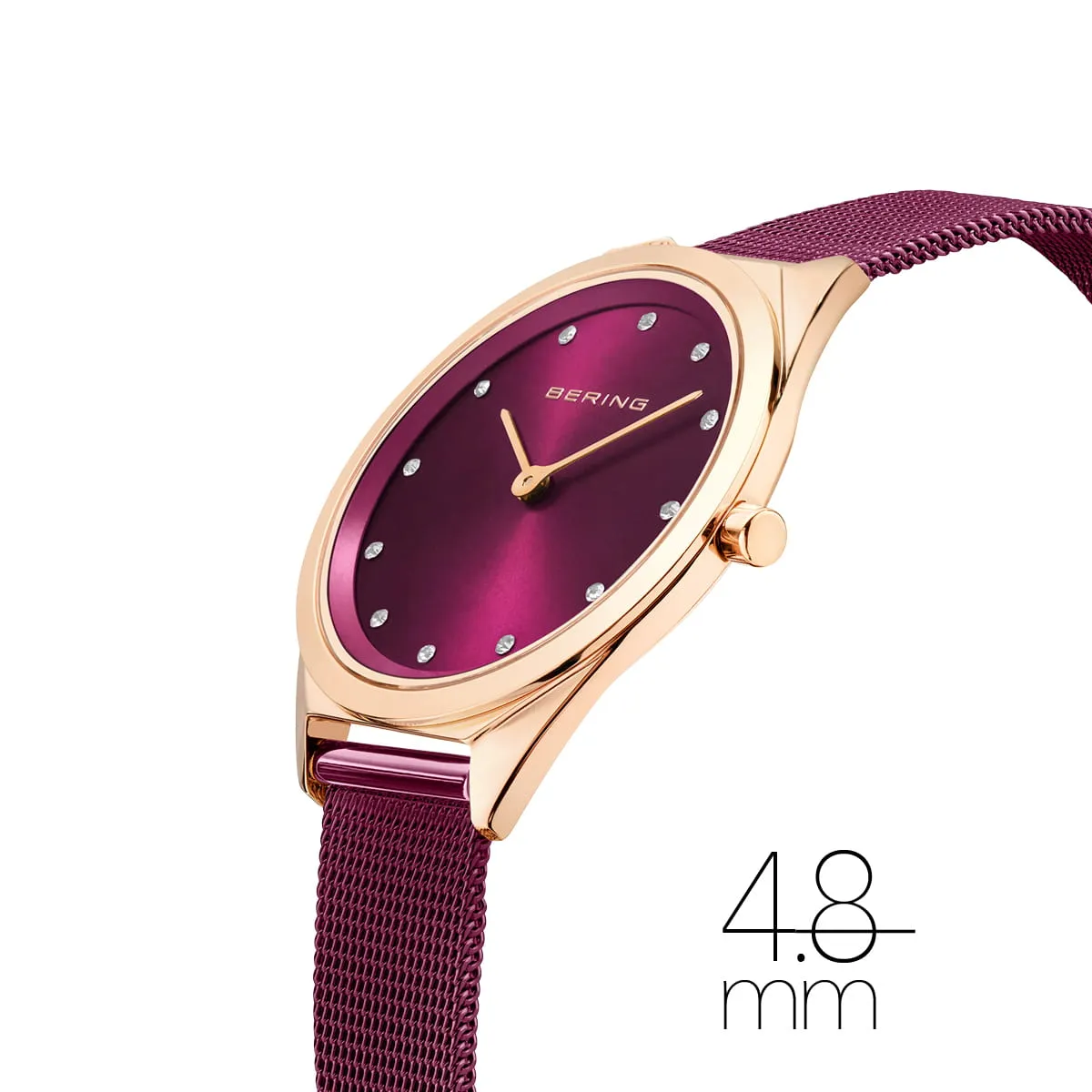 Bering Classic Purple & Rose Gold Mesh Ladies Watch