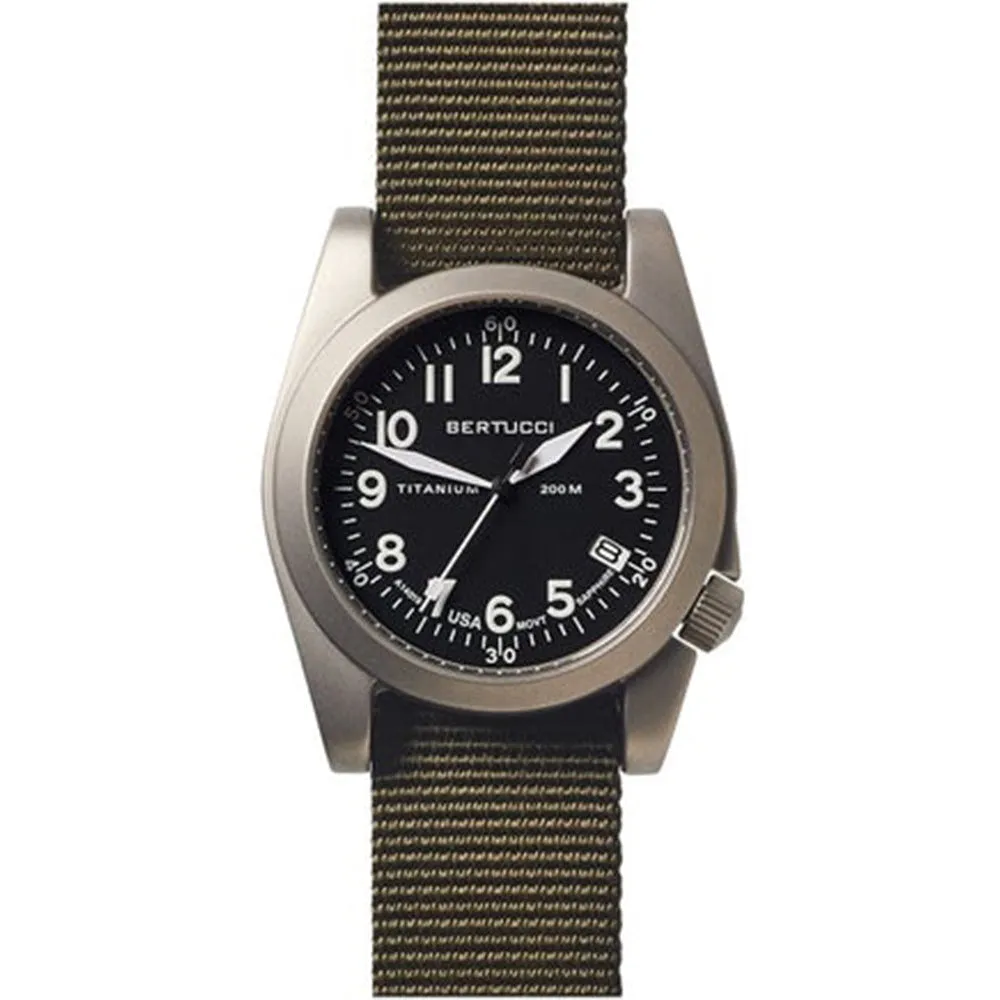 Bertucci A-11T Americana Mens Defender Olive Nylon Band Black Quartz Dial Watch - 13331