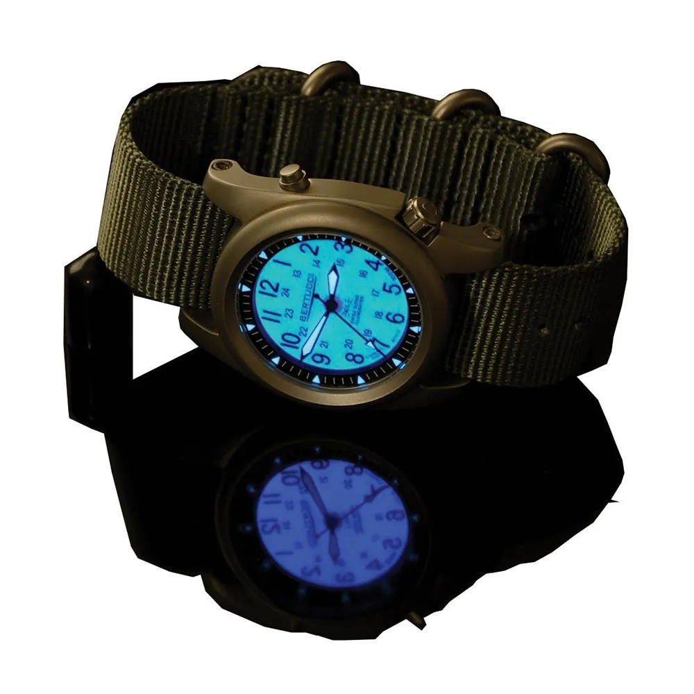 Bertucci A-2SEL Mens Black Nylon Band Gray Japan Quartz Dial Watch - 22028