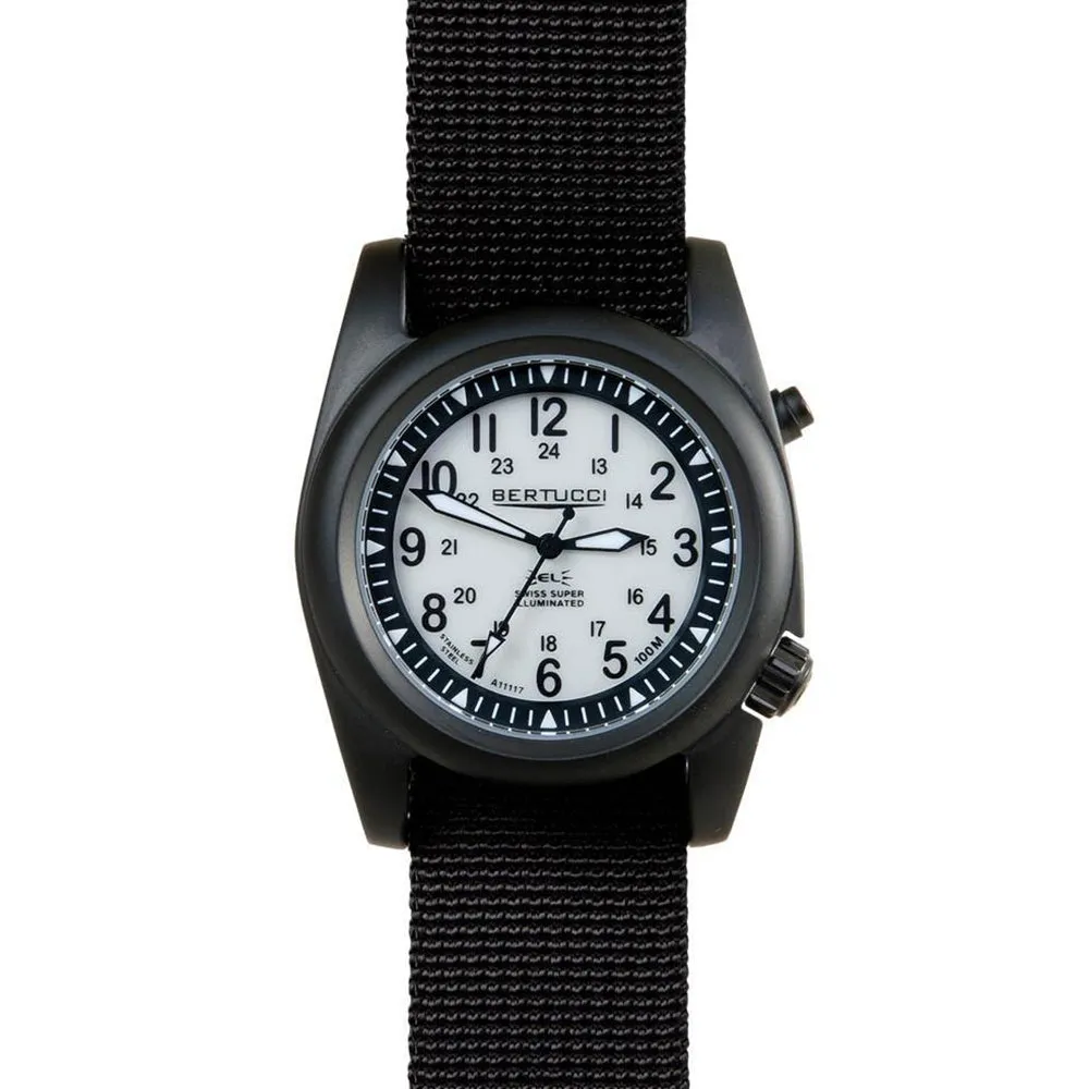 Bertucci A-2SEL Mens Black Nylon Band Gray Japan Quartz Dial Watch - 22028