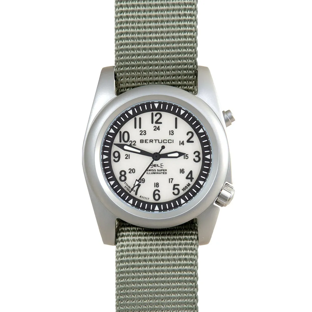 Bertucci A-2SEL Mens Defender Drab Nylon Band Gray Japan Quartz Dial Watch - 22029