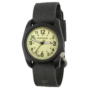 Bertucci Mens DX3 Black Dial Nylon Band Black Quartz Canvas Watch - 11106
