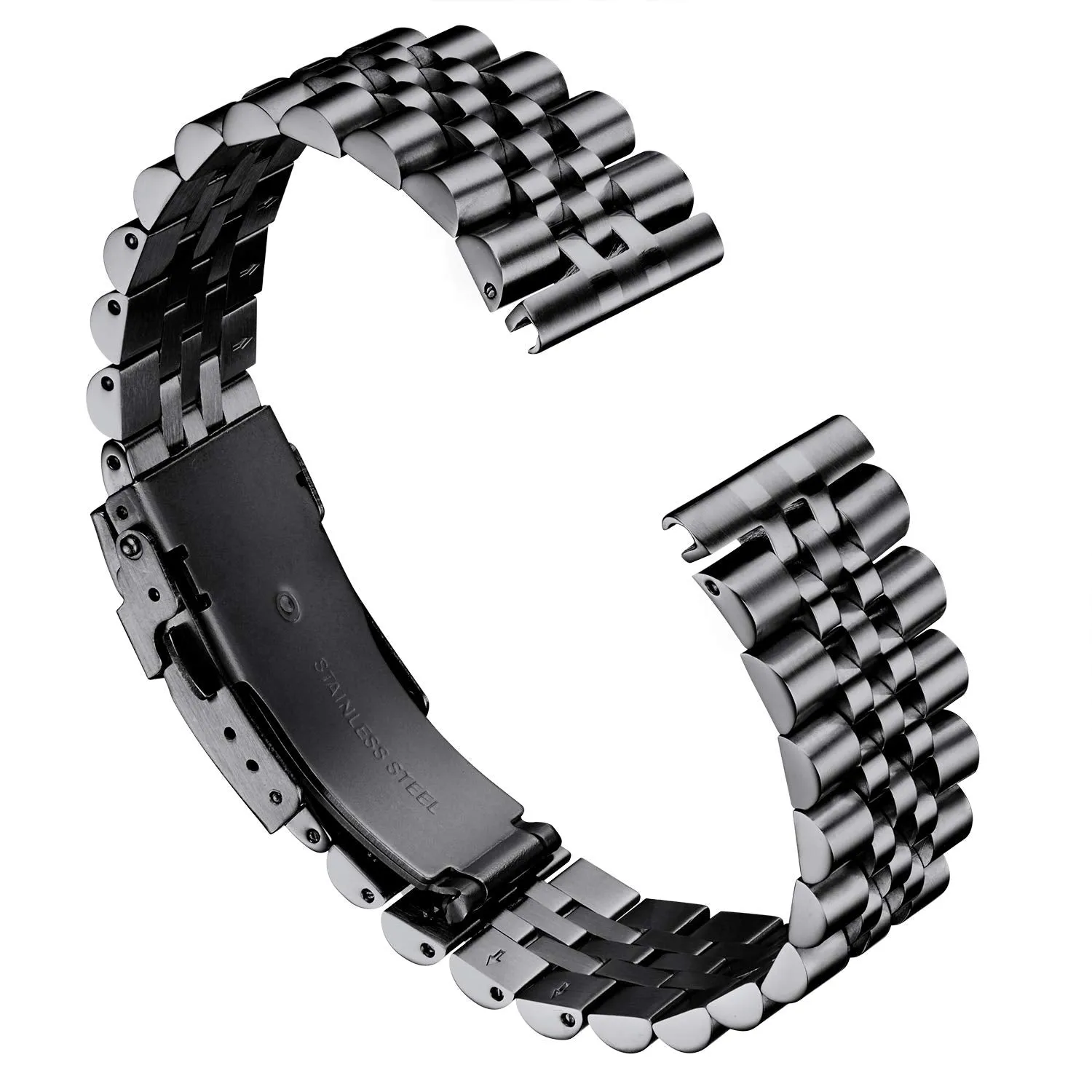 BINLUN Stainless Steel Watch Bands Replacement Metal Watch Straps Bracelet with Durable Butterfly Clasp 18mm 20mm 22mm 24mm 26mm in Black, Silver, Gold, Rose Gold, Gold-Silver for Men and Women