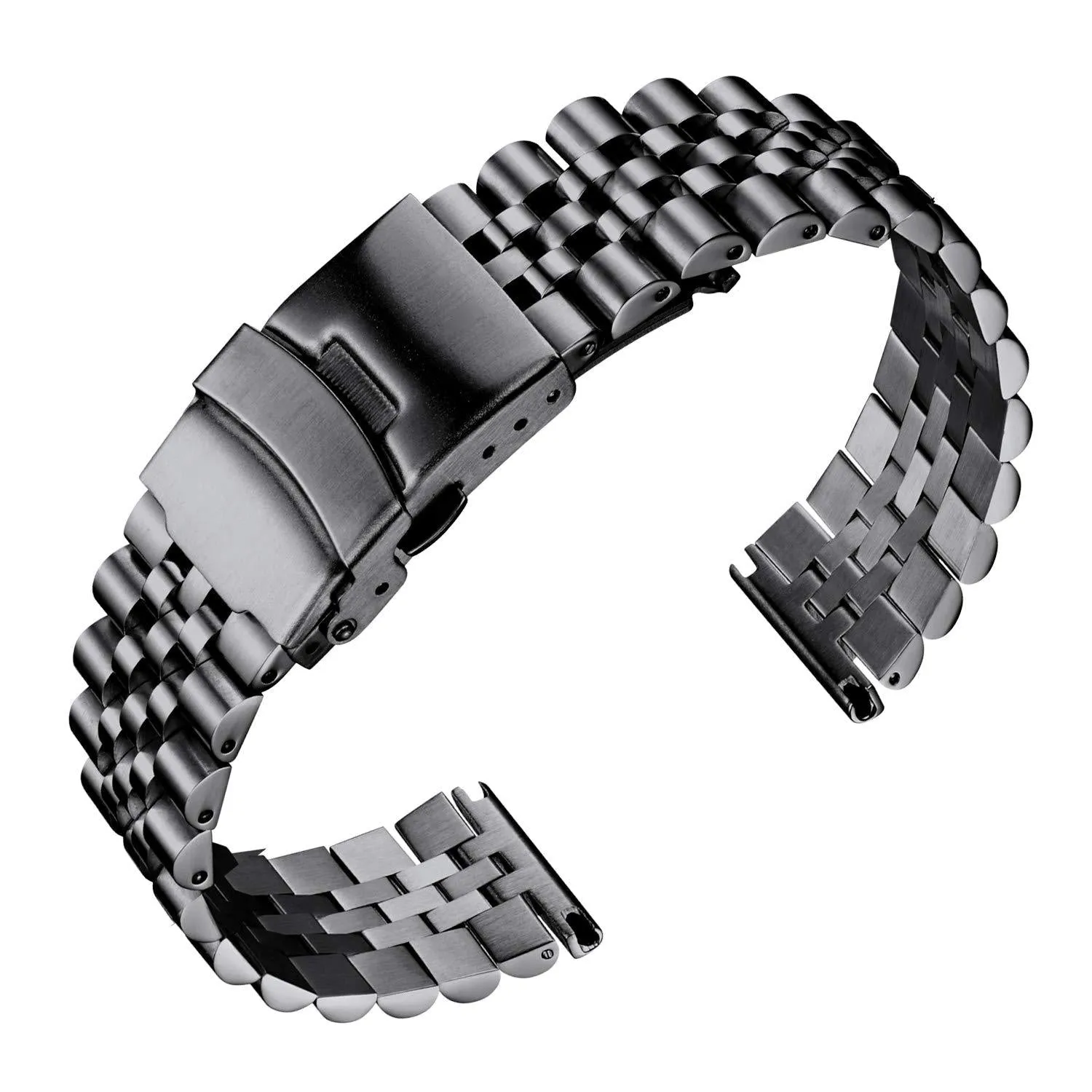 BINLUN Stainless Steel Watch Bands Replacement Metal Watch Straps Bracelet with Durable Butterfly Clasp 18mm 20mm 22mm 24mm 26mm in Black, Silver, Gold, Rose Gold, Gold-Silver for Men and Women