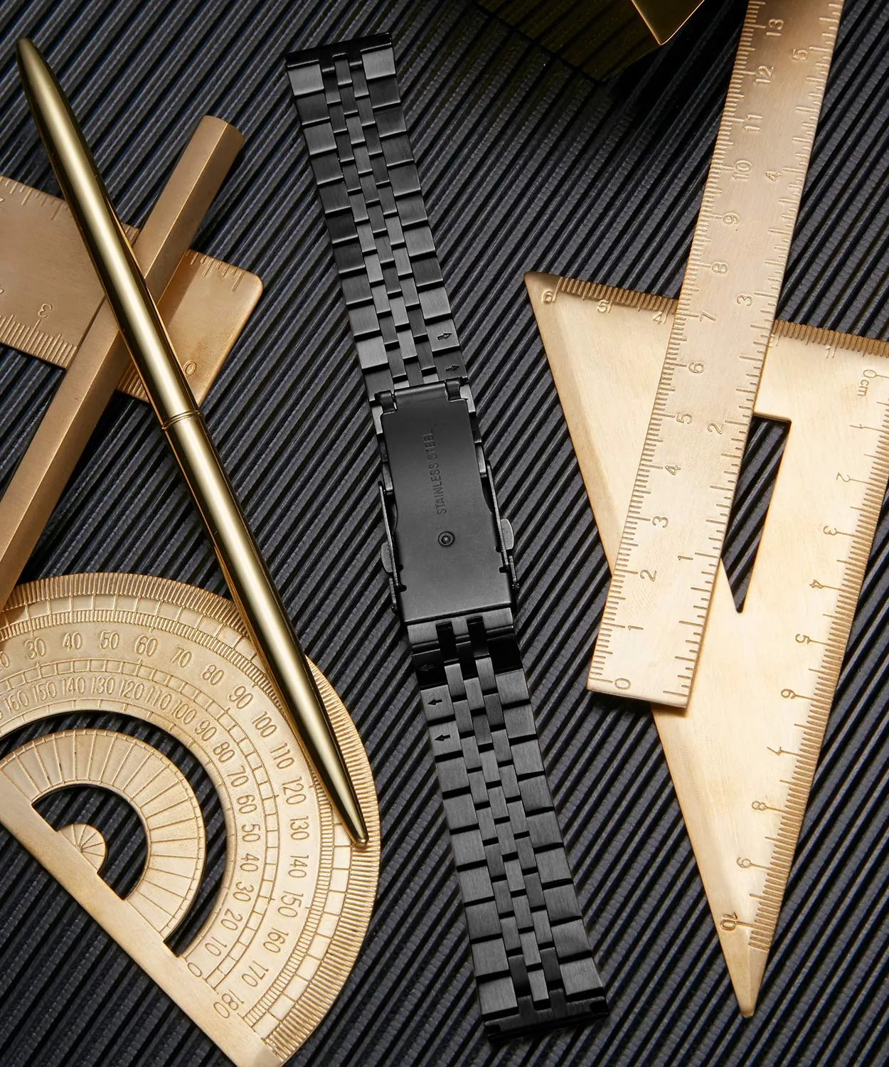 BINLUN Stainless Steel Watch Bands Replacement Metal Watch Straps Bracelet with Durable Butterfly Clasp 18mm 20mm 22mm 24mm 26mm in Black, Silver, Gold, Rose Gold, Gold-Silver for Men and Women