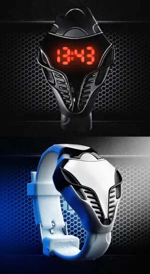 Black Color Men's LED Digital Watch Cobra Triangle Dial Silicone Sports Watches (Màu: màu đen)